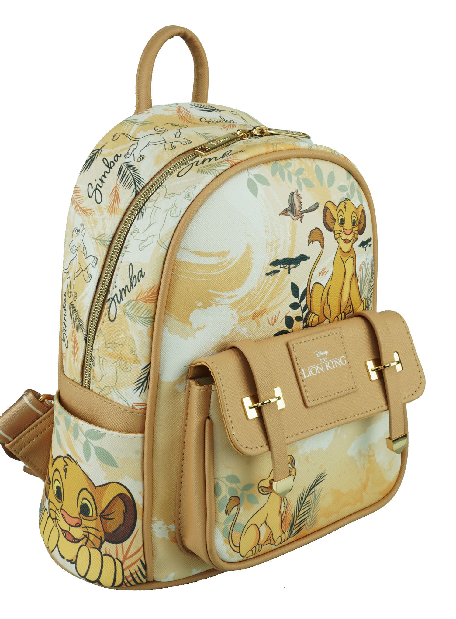 disney lion king faux leather backpack by loungefly Disney The Lion King Simba and Nala Wondapop 11" Vegan Leather Mini Backpack