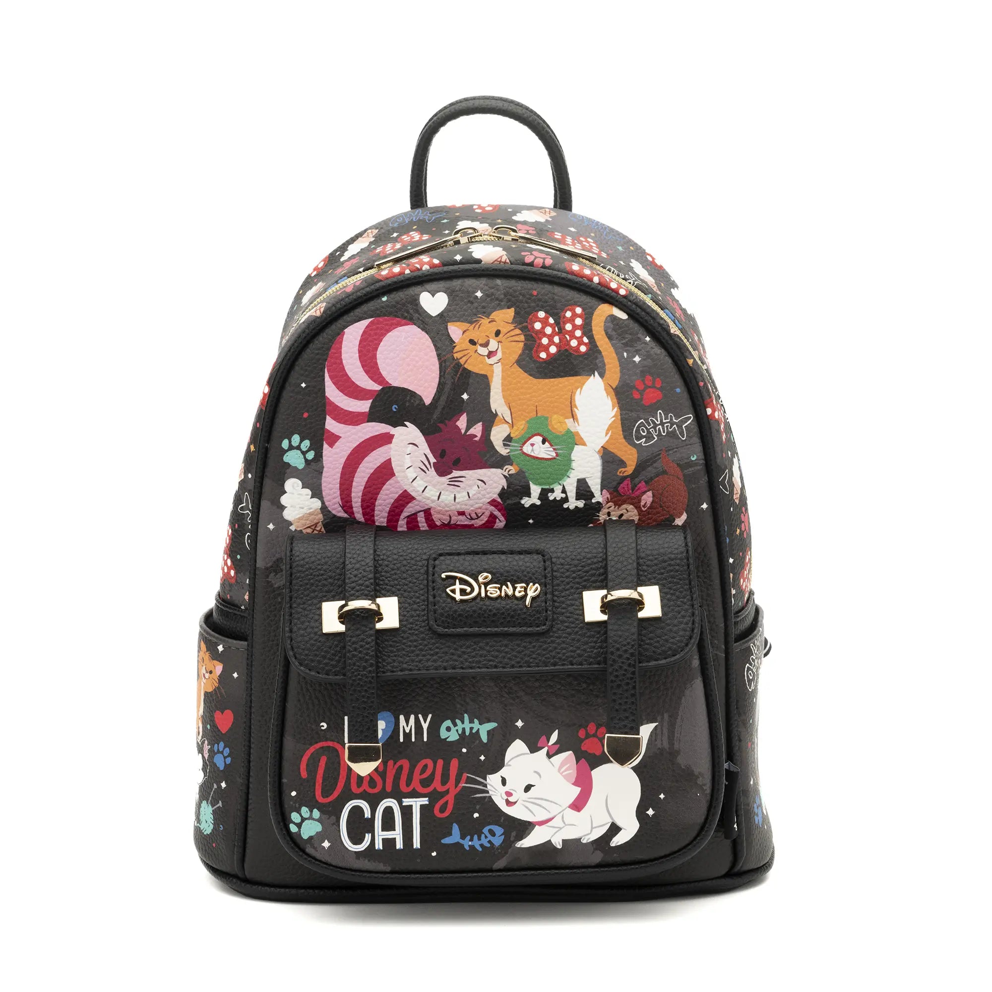 disney cats mini backpack by loungefly Cats of Disney WondaPop 11" Vegan Leather Fashion Mini Backpack