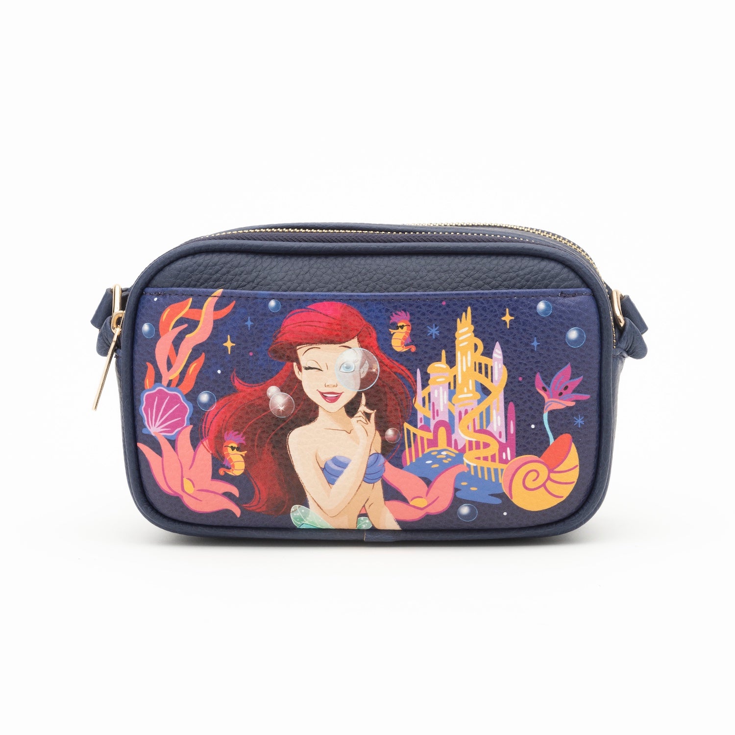 WondaPop Little Mermaid -- Ariel Double Zipper Crossbody/Shoulder Bag