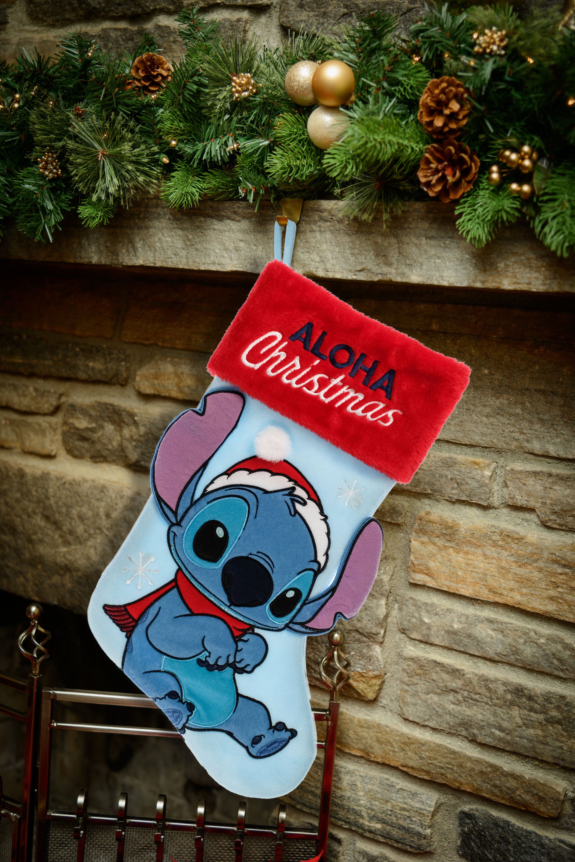 Lilo and Stitch: CHRISTMAS SANTA STITCH CHRISTMAS STOCKING - New!