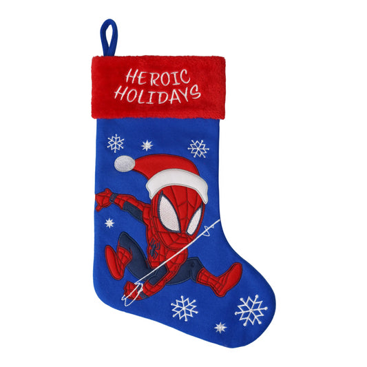 Spider-man among Snowflakes Embroidered Christmas Stocking