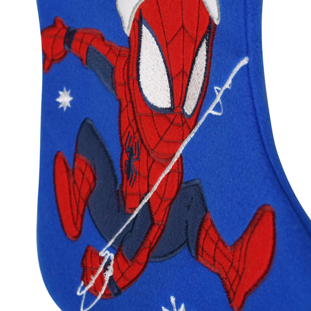 Spider-man among Snowflakes Embroidered Christmas Stocking