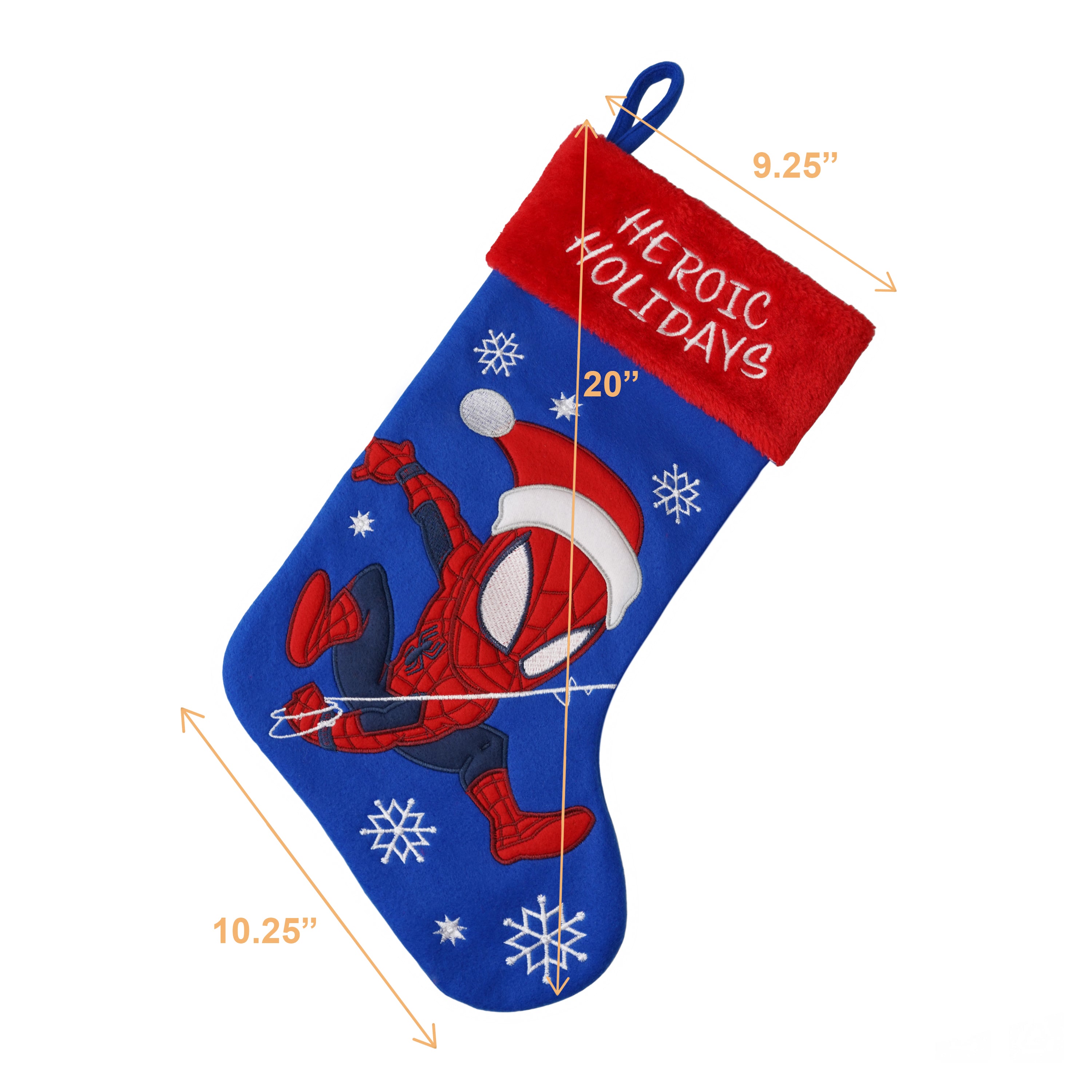 Spider-man among Snowflakes Embroidered Christmas Stocking