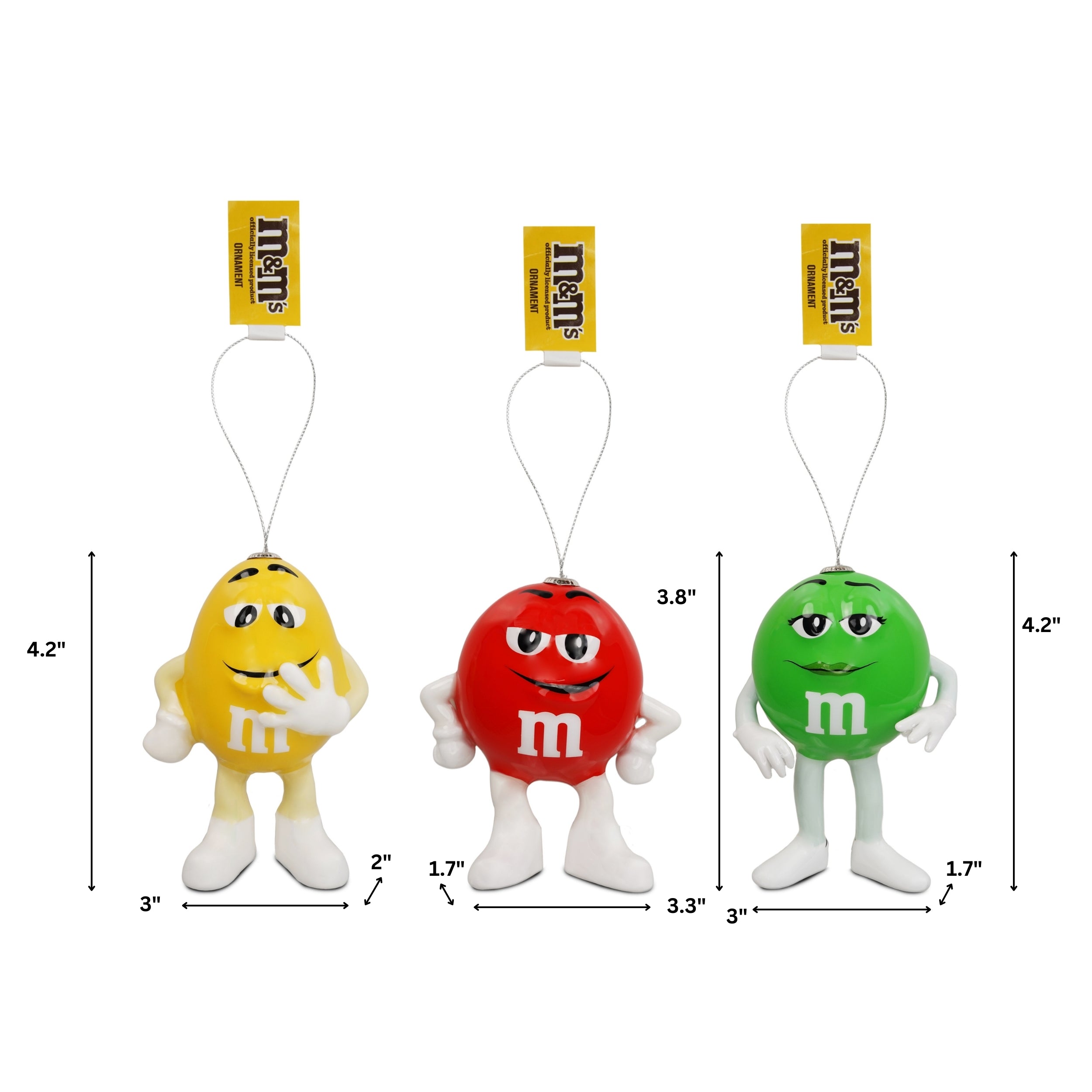 M&M's キャラクター 3体セット M&Ms Characters 3-pack Christmas Tree Ornament Set | WondaPop