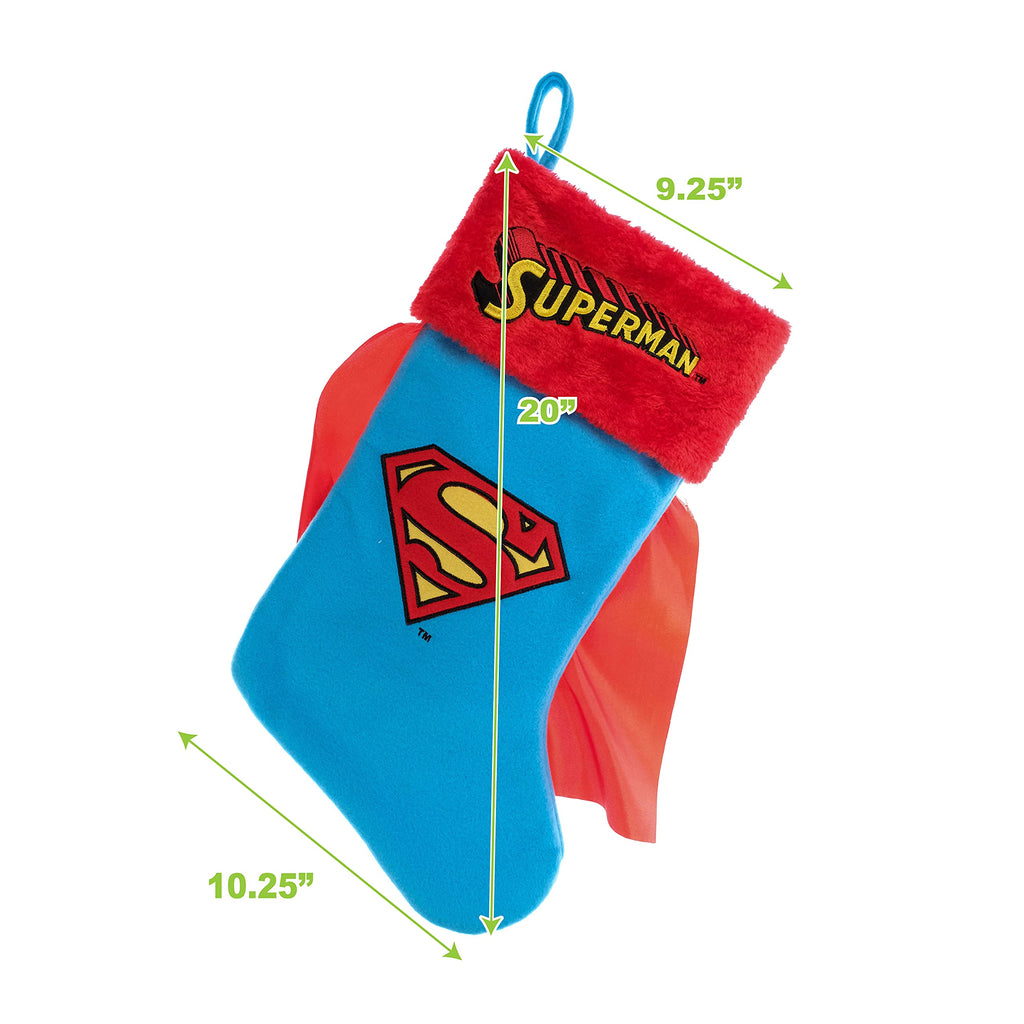 Superman Logo Christmas Stocking with Cape