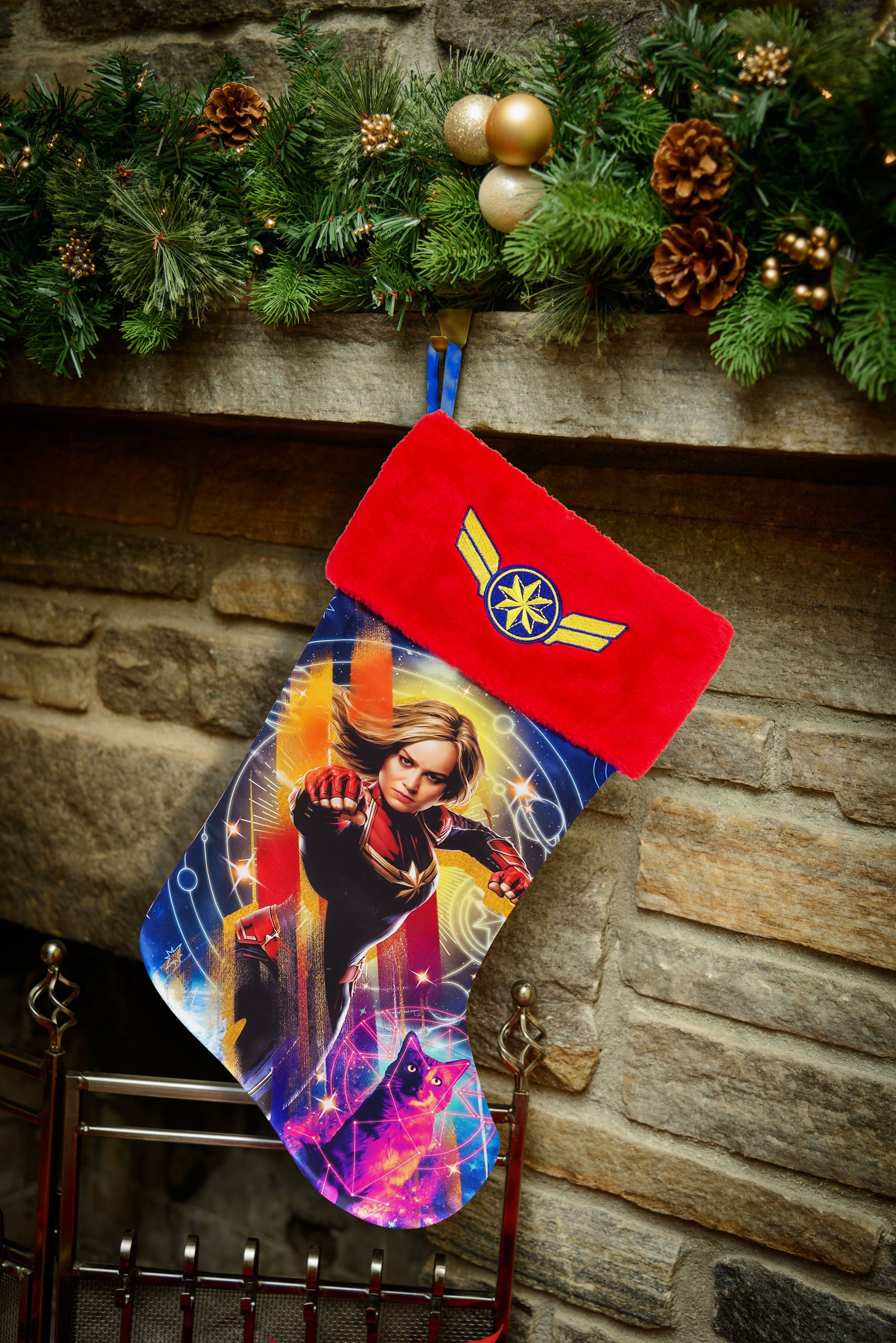 Captain Marvel Satin Christmas Stocking