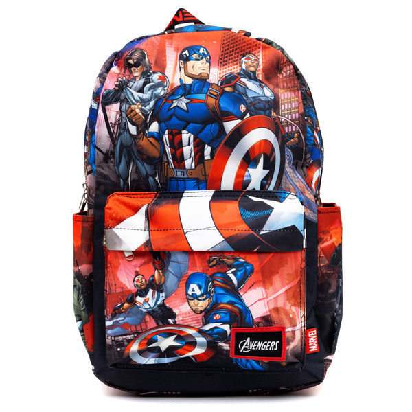 Captain America 500ml Water Bottle with Straw - Little Backpack