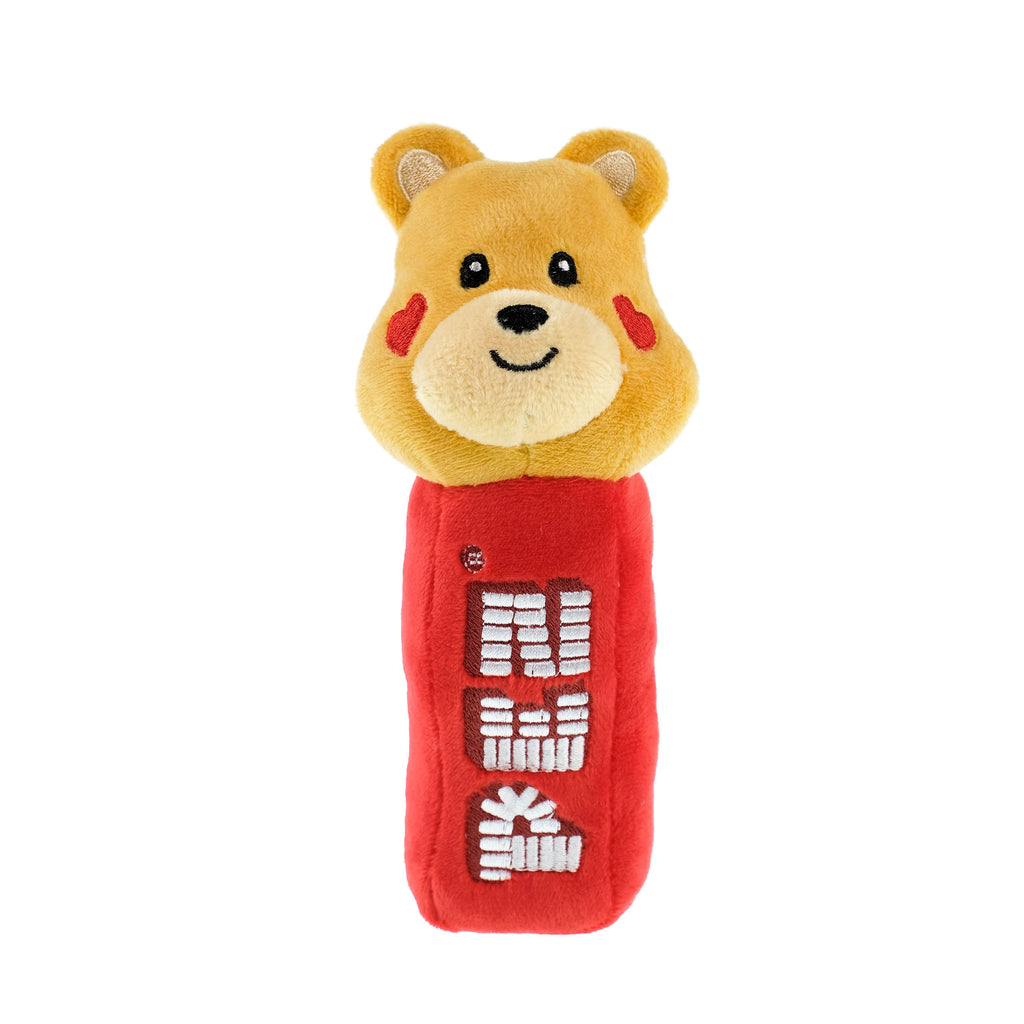 Pez Plush 7-inch set with Teddy Bear, Red Heart and Purple Heart Plush Dispensers