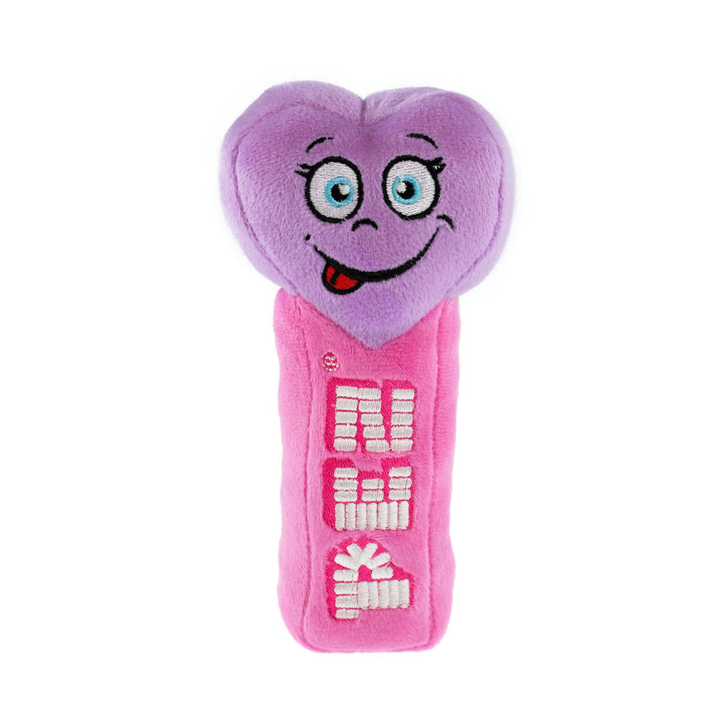 Pez Plush 7-inch set with Teddy Bear, Red Heart and Purple Heart Plush Dispensers