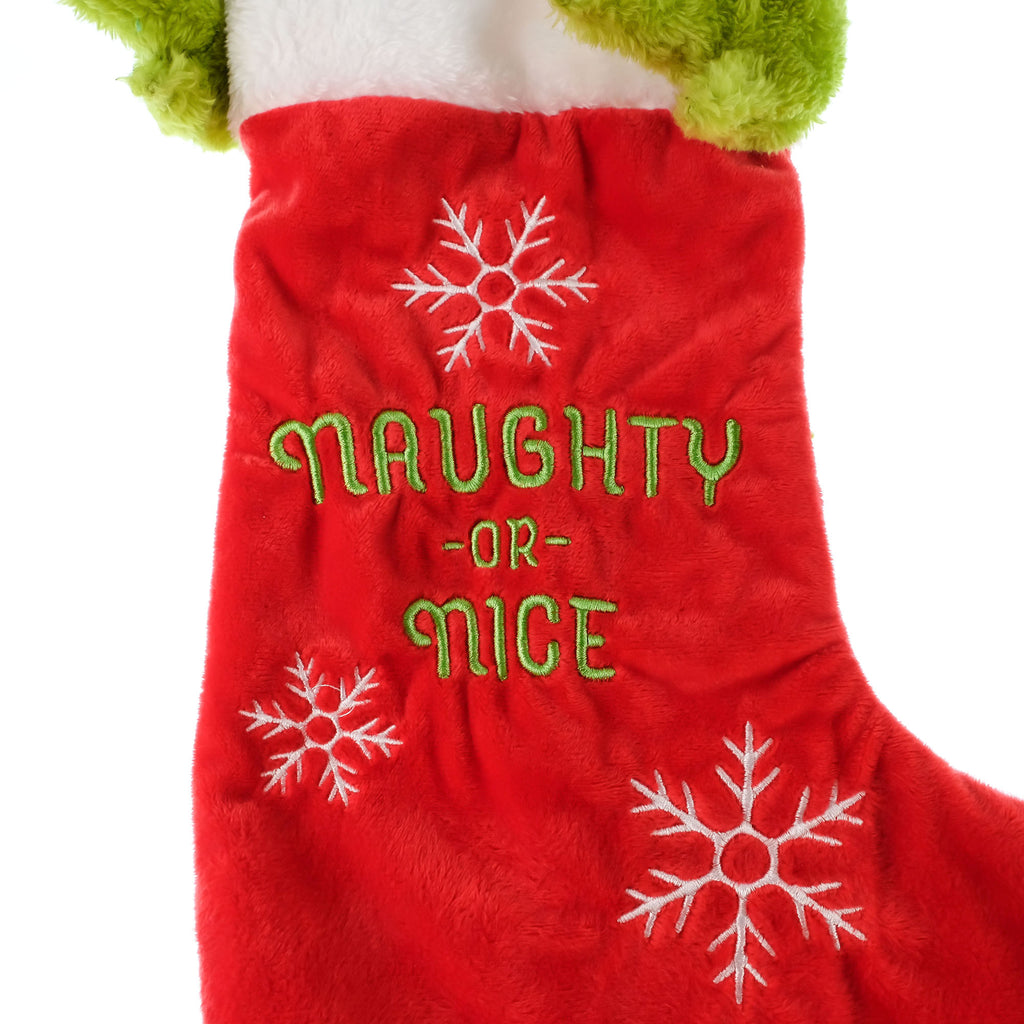 Dr Suess The Grinch who Stole Christmas 3D Plush Head Stocking