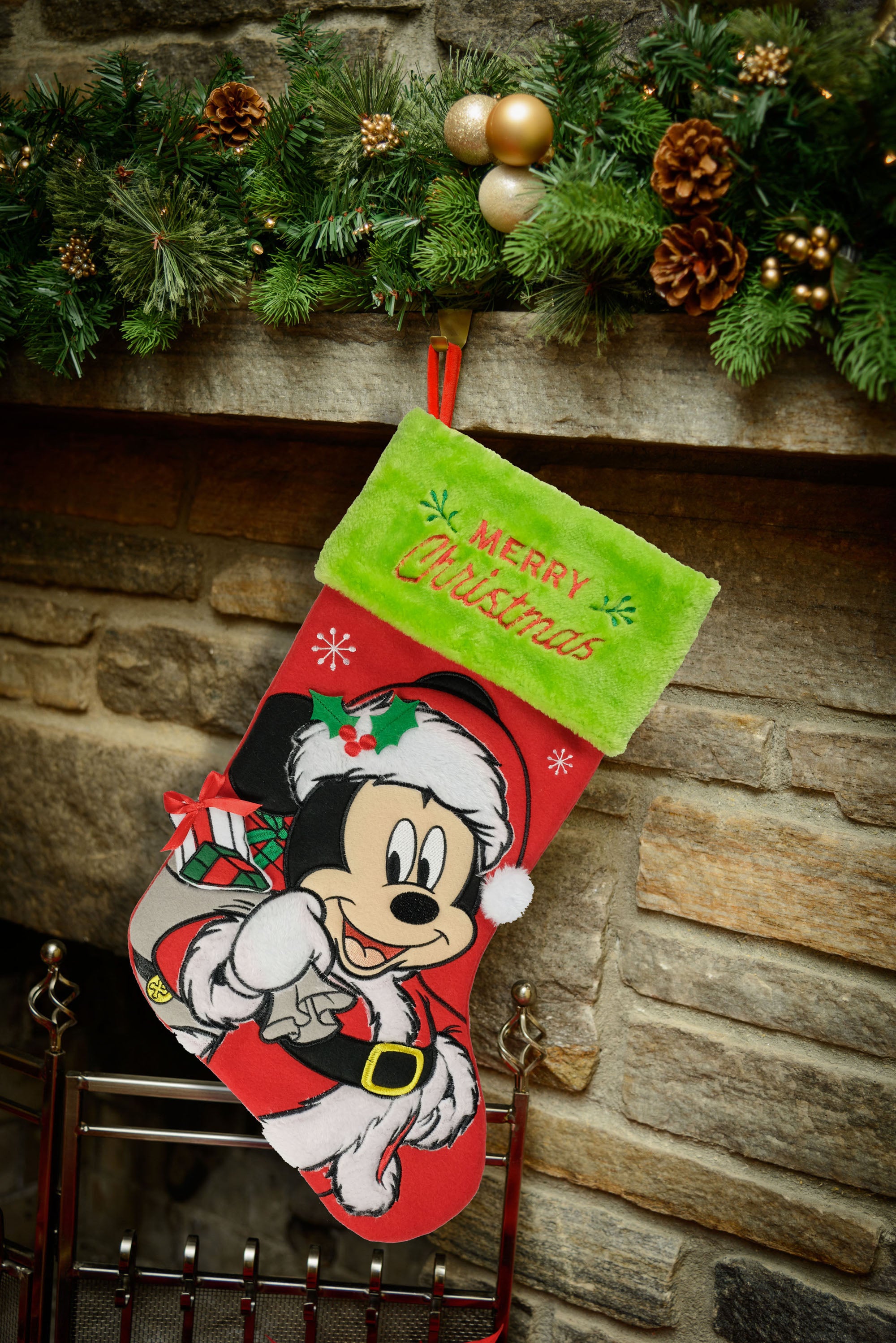Mickey Mouse Appliqué Christmas Stocking