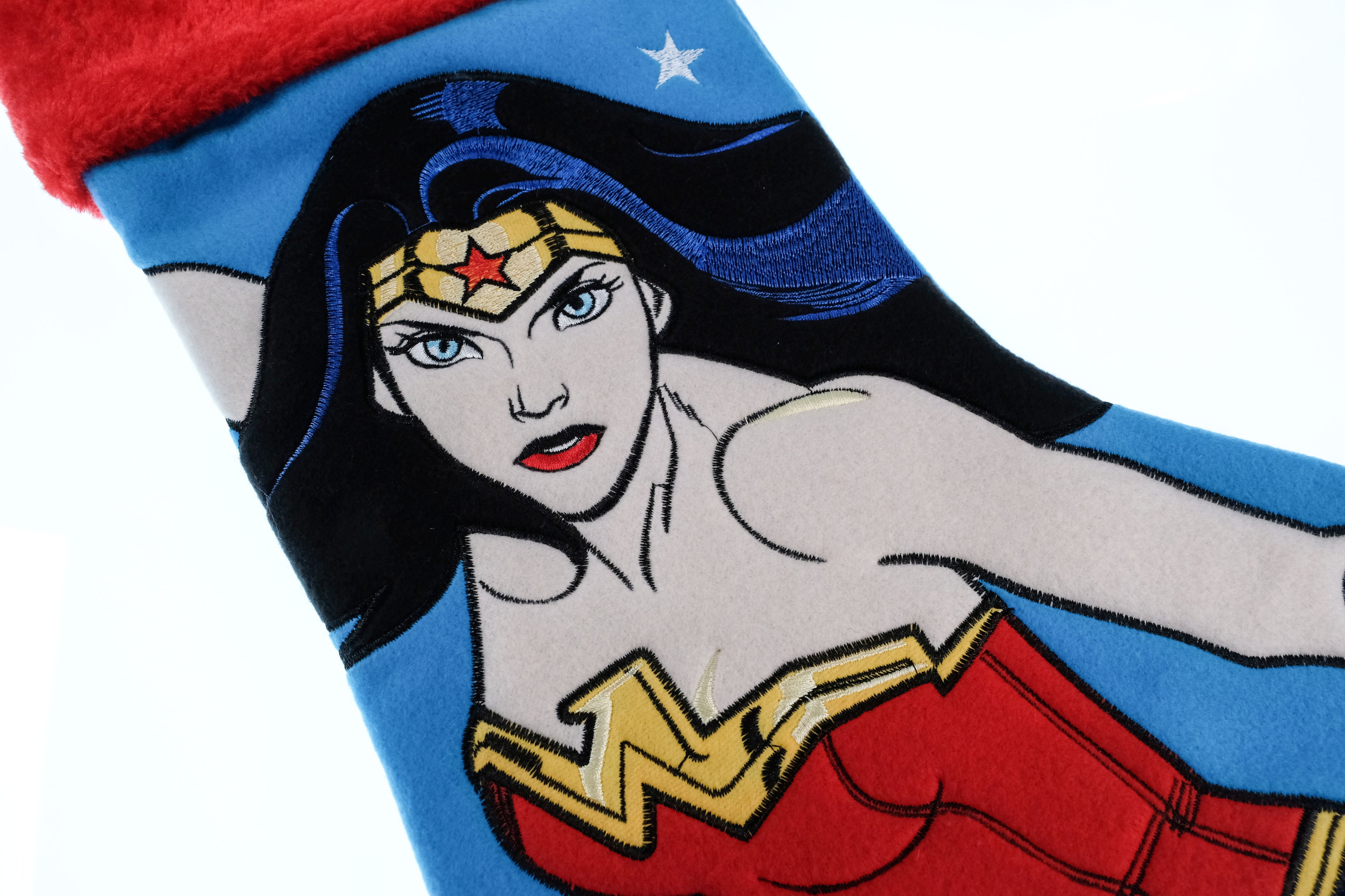Wonder Woman Applique Christmas Stocking