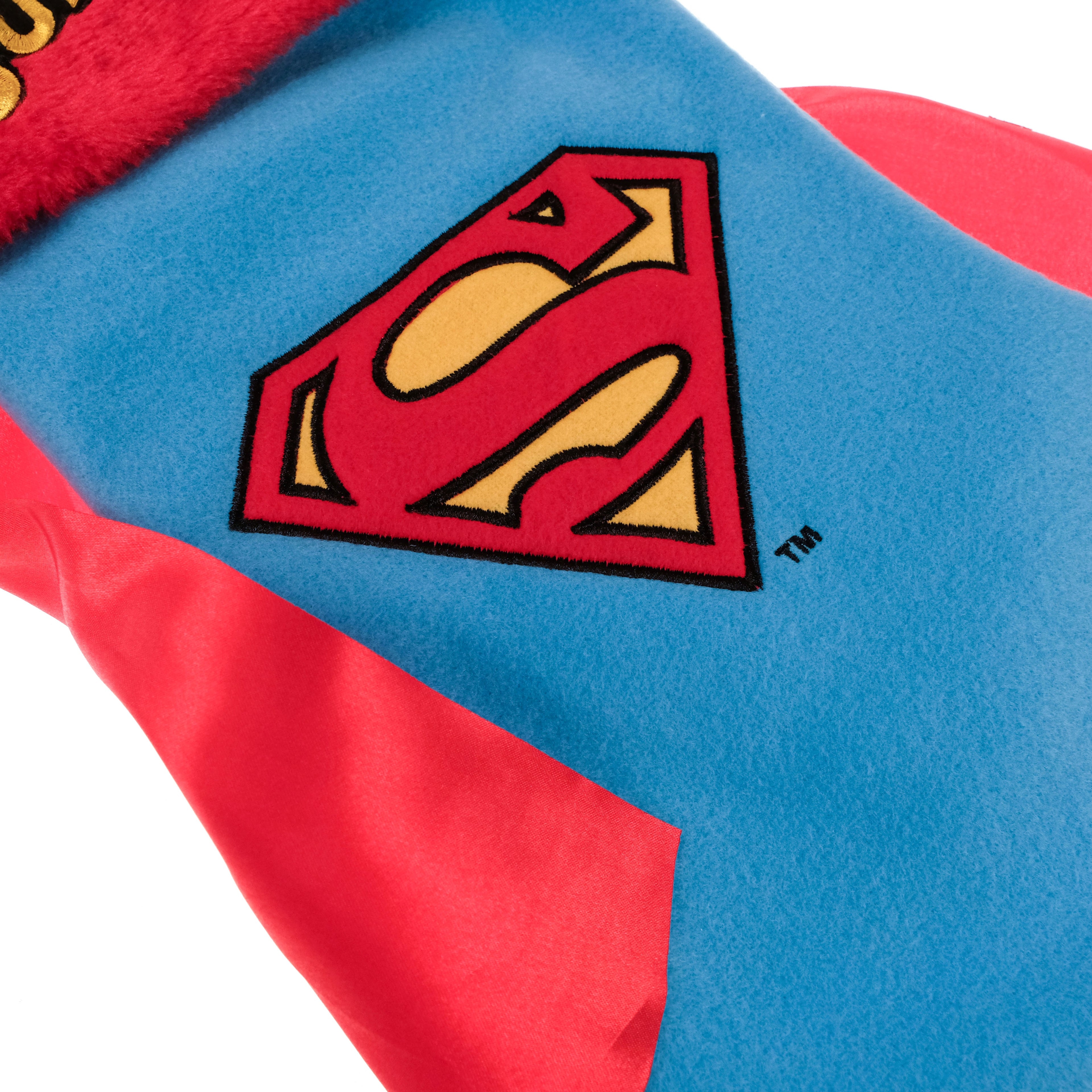 Superman Logo Christmas Stocking with Cape
