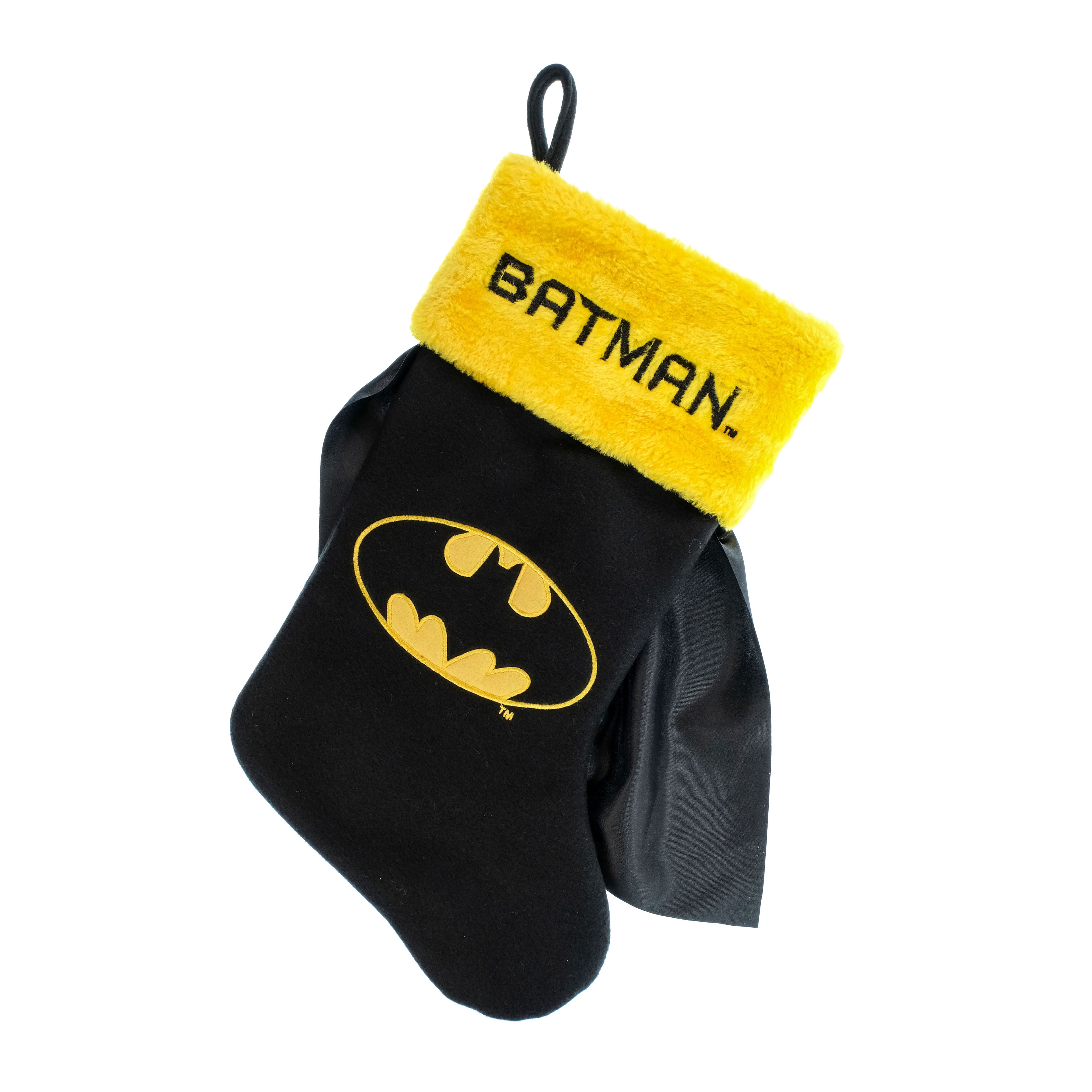 Batman Logo Applique Christmas Stocking