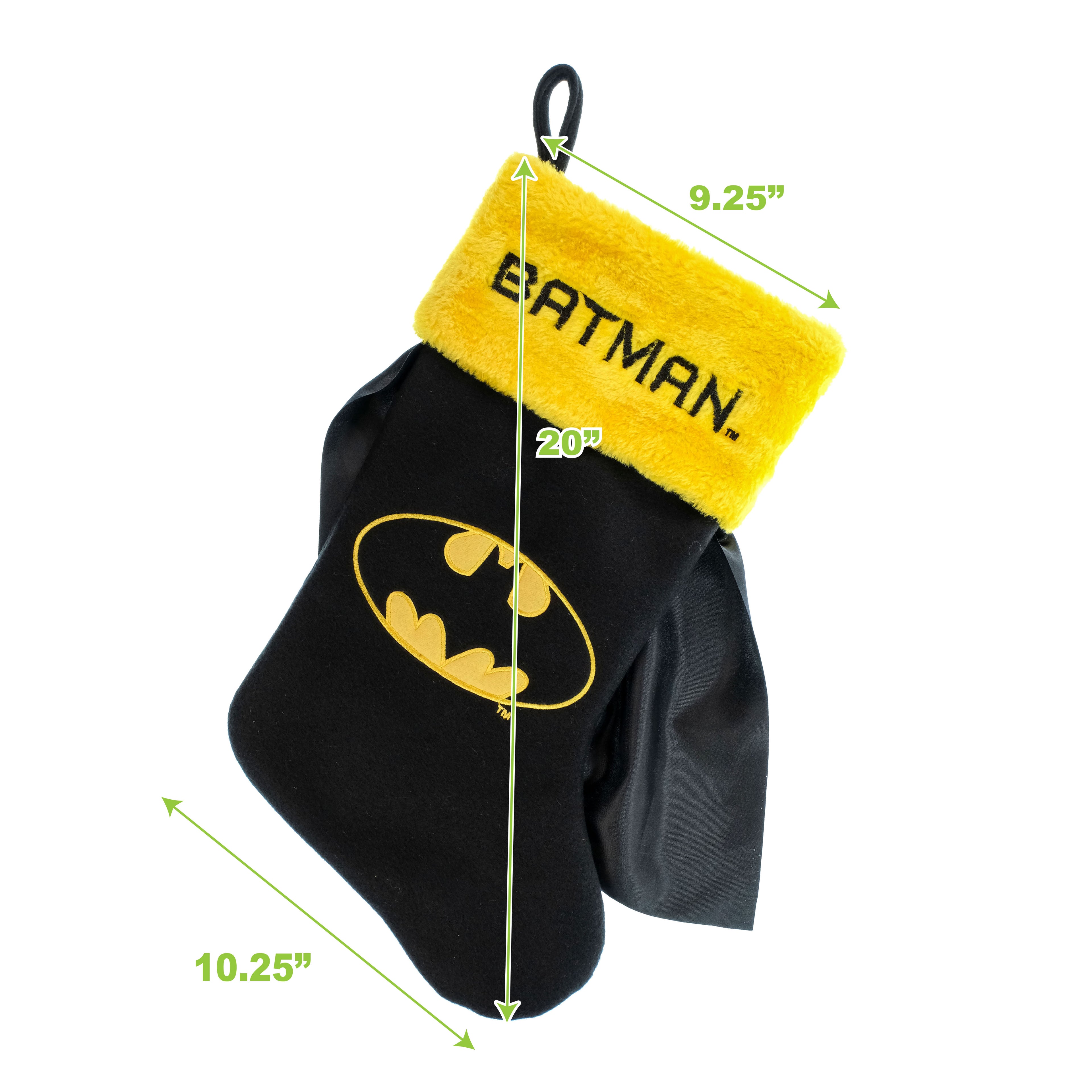 Batman Logo Applique Christmas Stocking