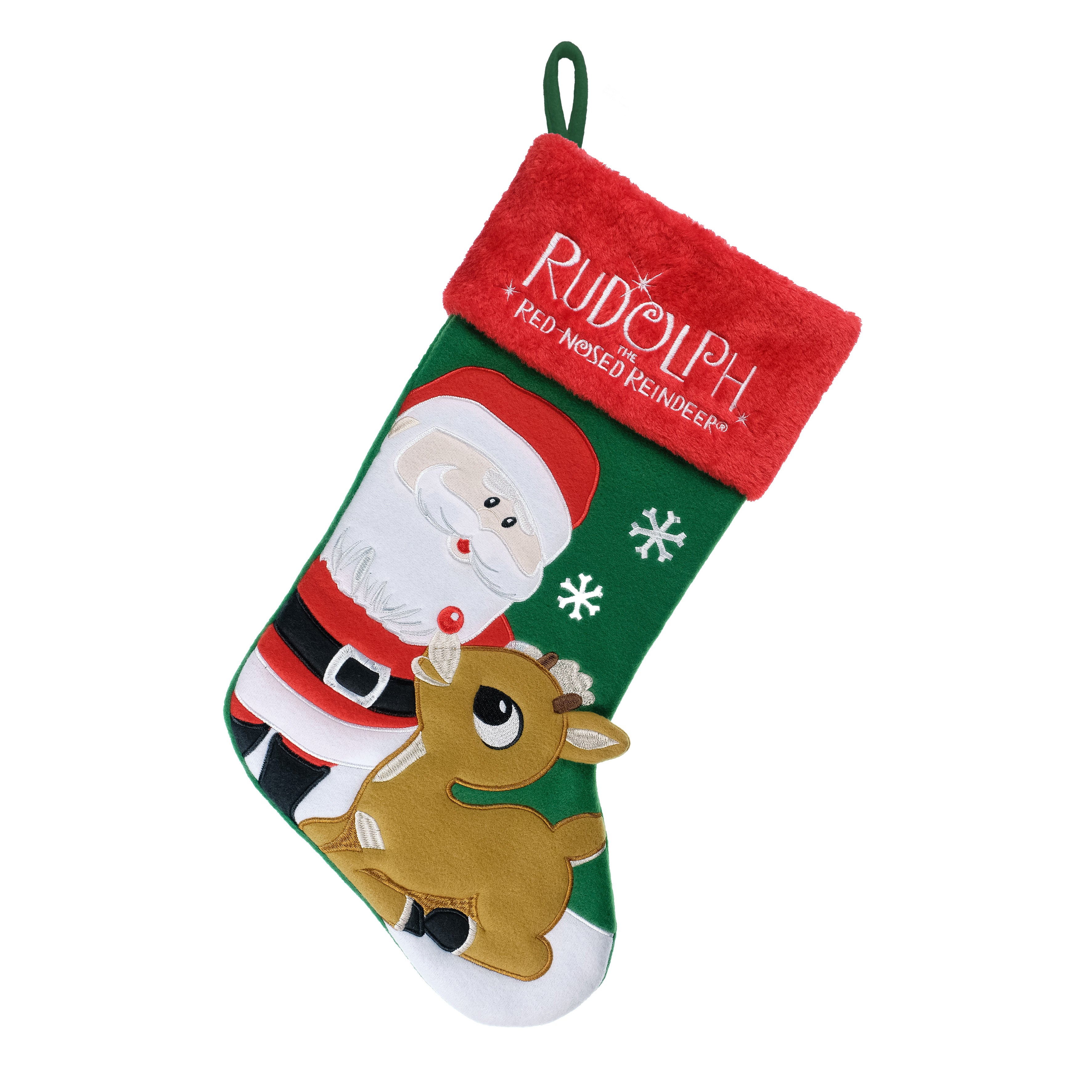 Rudolph the Red Nosed Reindeer Applique Christmas Stocking