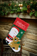 Rudolph the Red Nosed Reindeer Applique Christmas Stocking