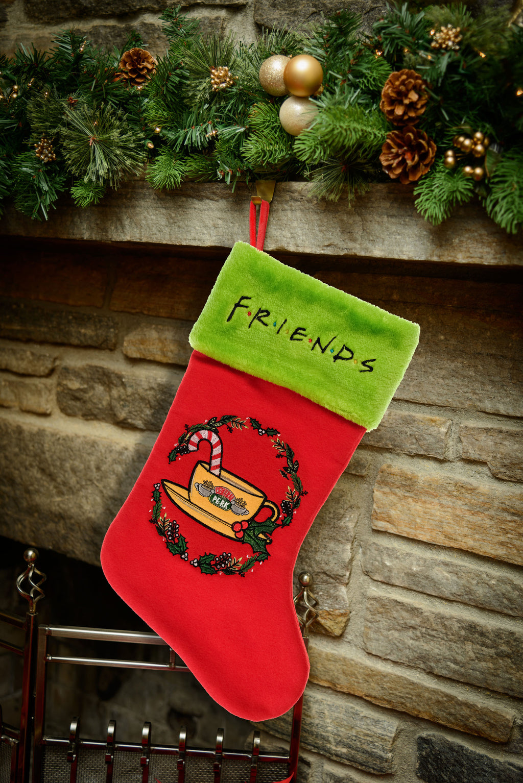 Friends Embroidered Christmas Stocking