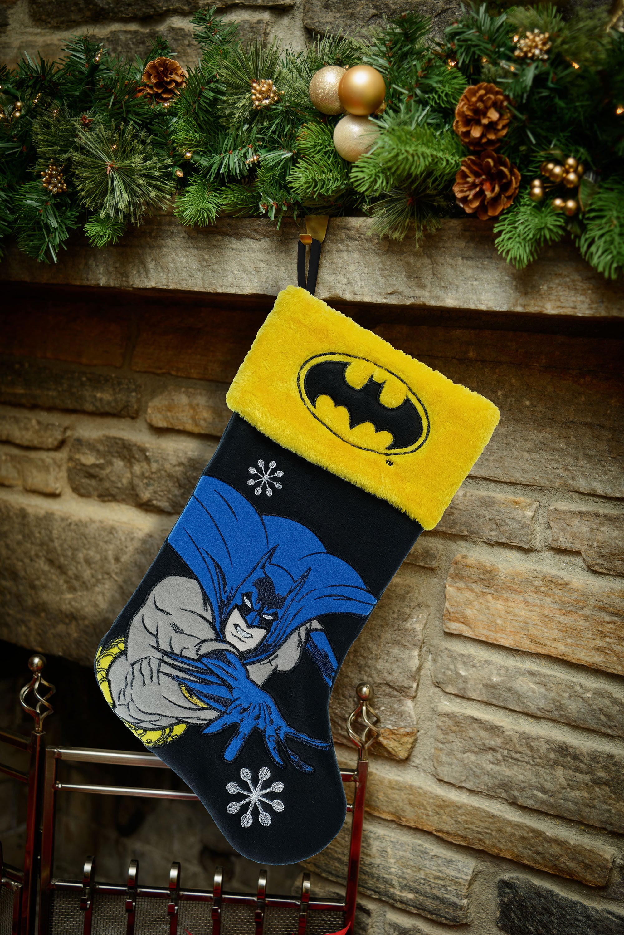 Batman Embroidered 20" Applique Christmas Stocking