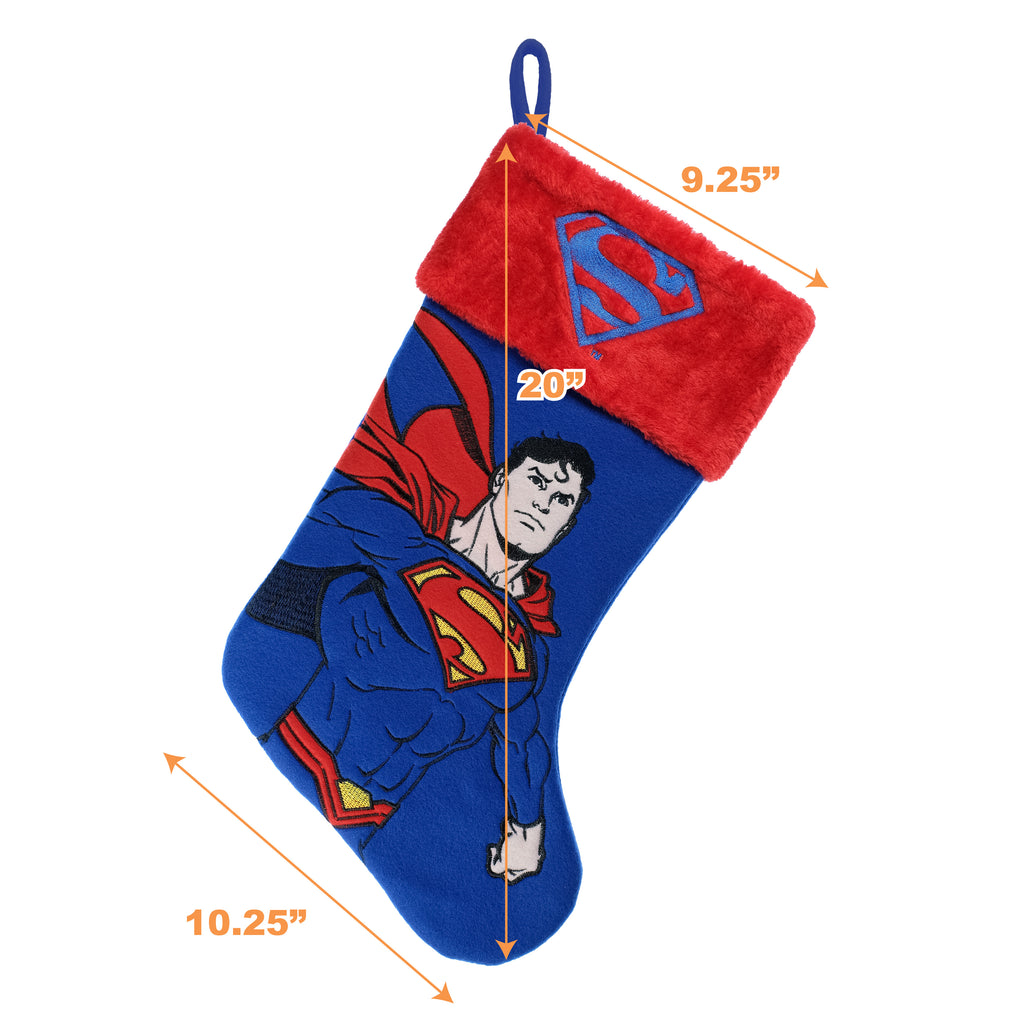 Superman Embroidered 20" Applique Christmas Stocking