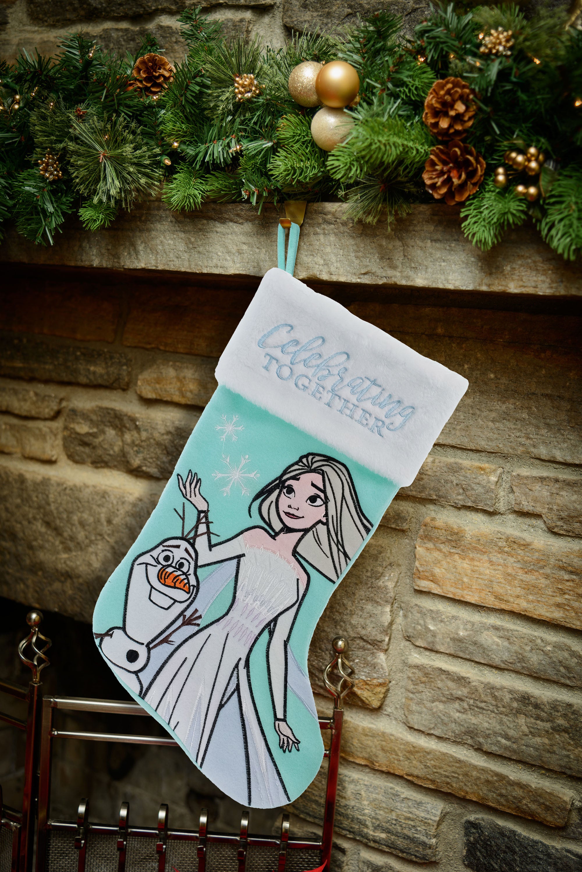 Frozen - Elsa and Olaf Embroidered 20" Applique Christmas Stocking