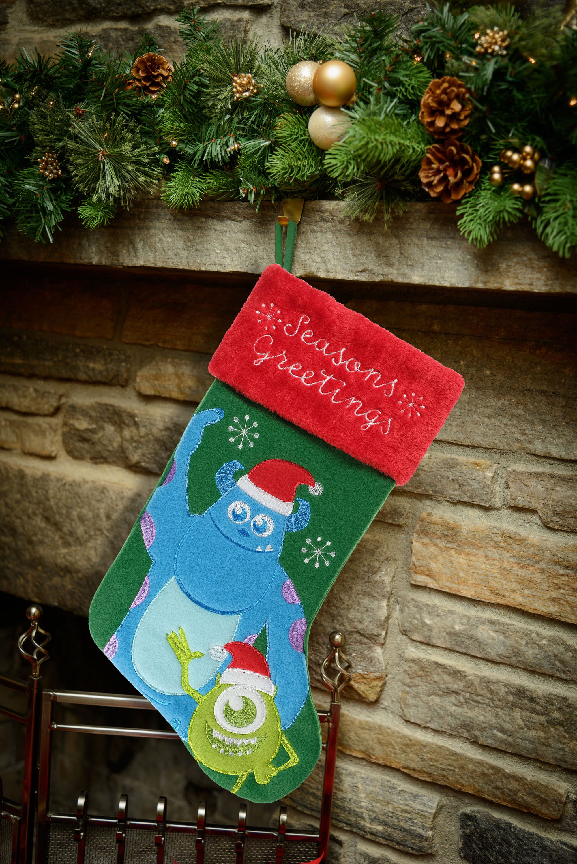 Monsters Inc. Embroidered 20" Applique Christmas Stocking