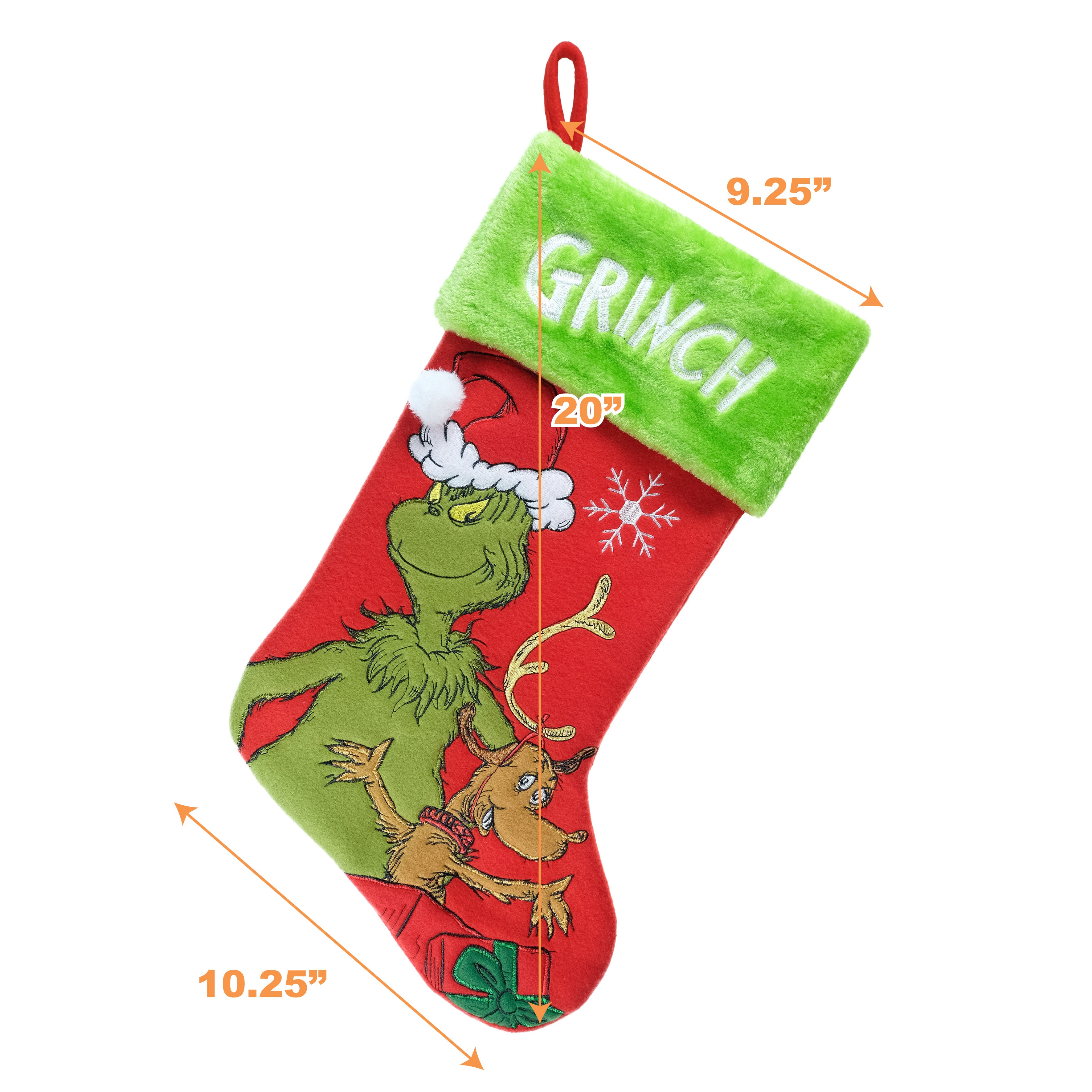 How the Grinch Stole Christmas 20" Applique Christmas Stocking