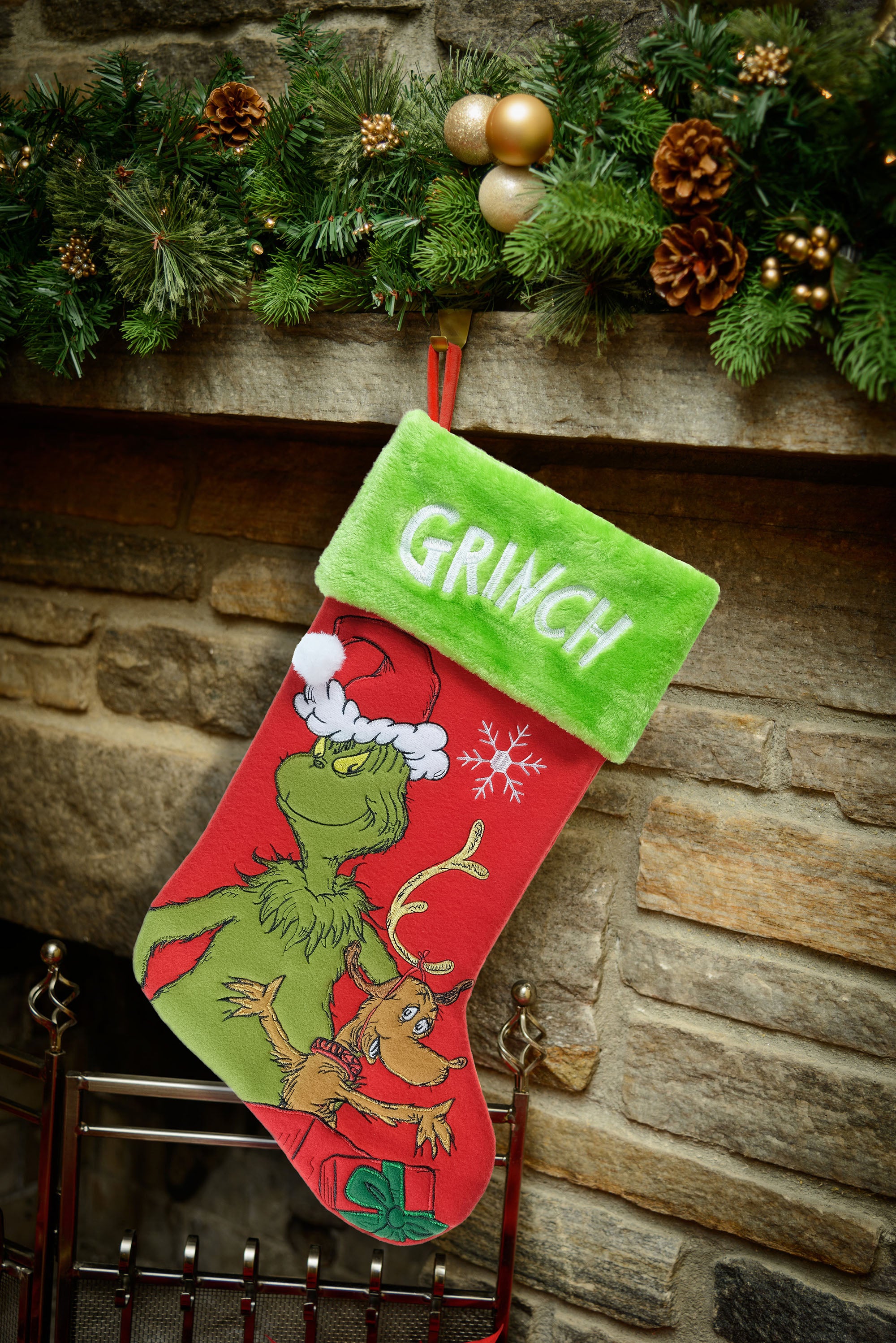 How the Grinch Stole Christmas 20" Applique Christmas Stocking