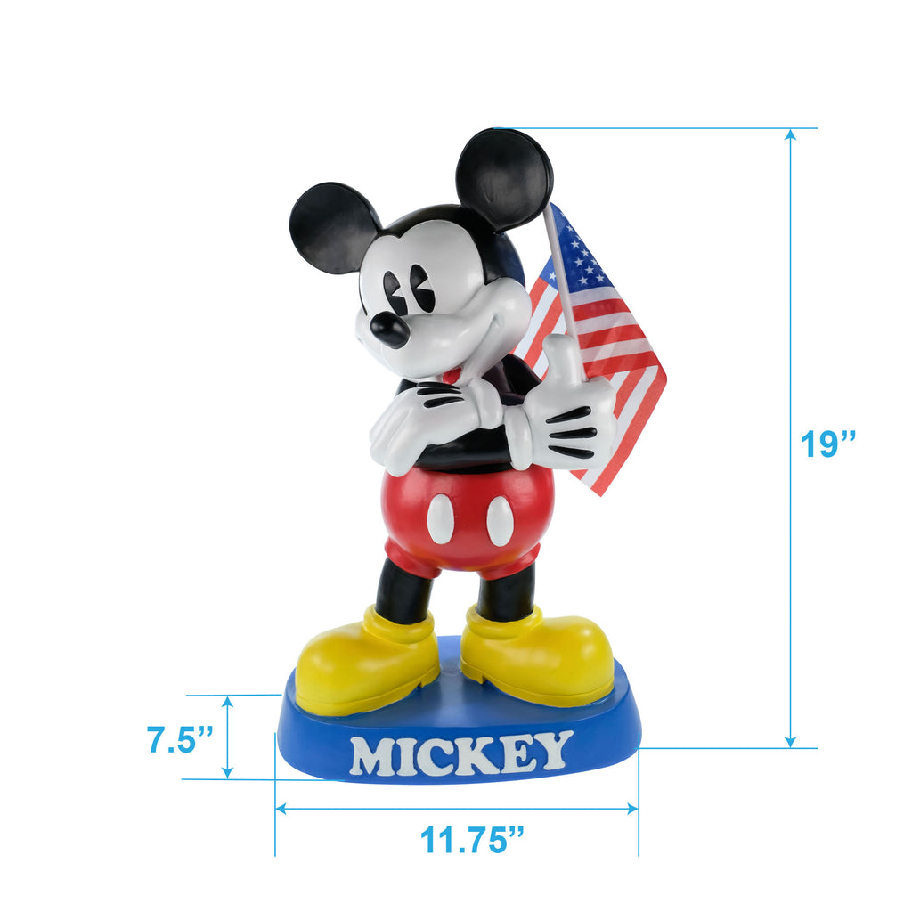 Disney 19" Mickey Mouse Statue waving the American Flag