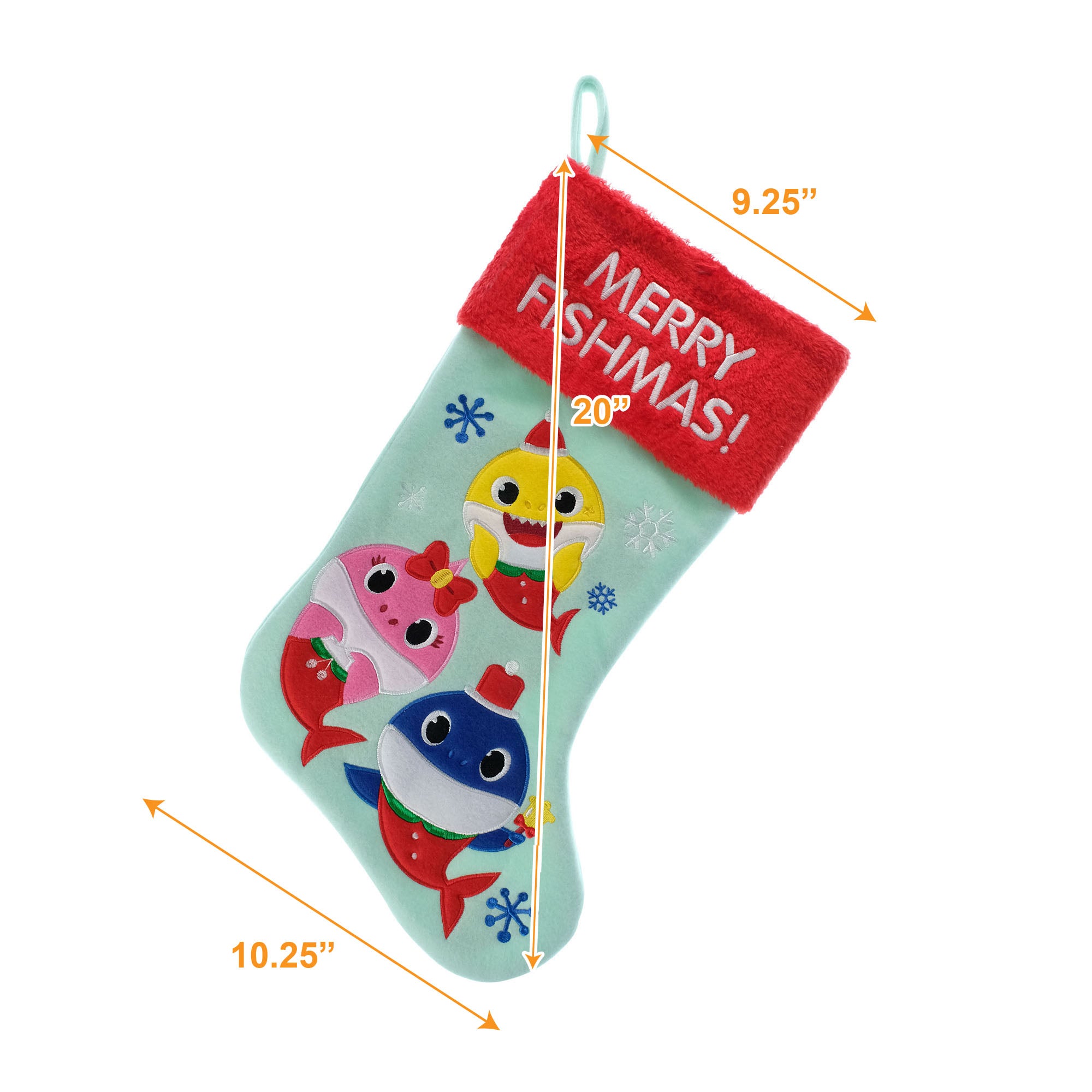Baby Shark 20" Appliqué Christmas Stocking