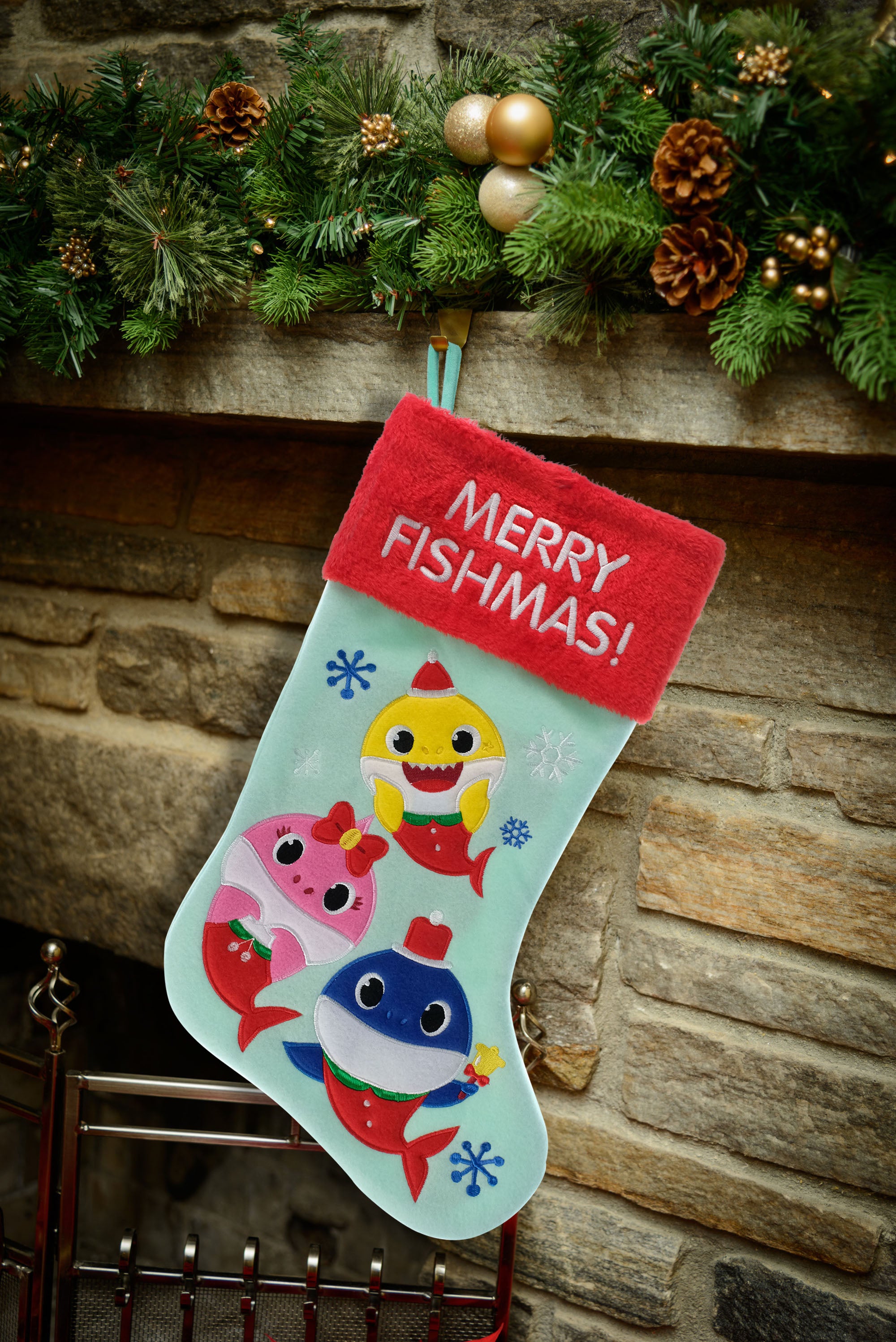 Baby Shark 20" Appliqué Christmas Stocking