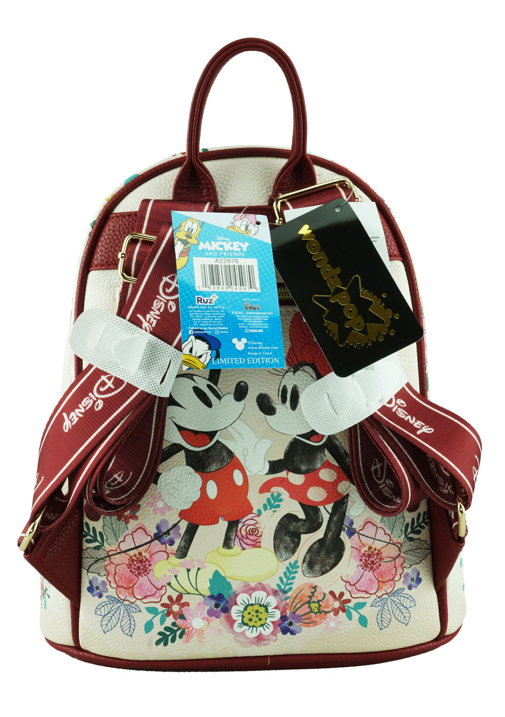 Mickey and Minnie Mouse WondaPop 11" Vegan Leather Fashion Mini Backpack