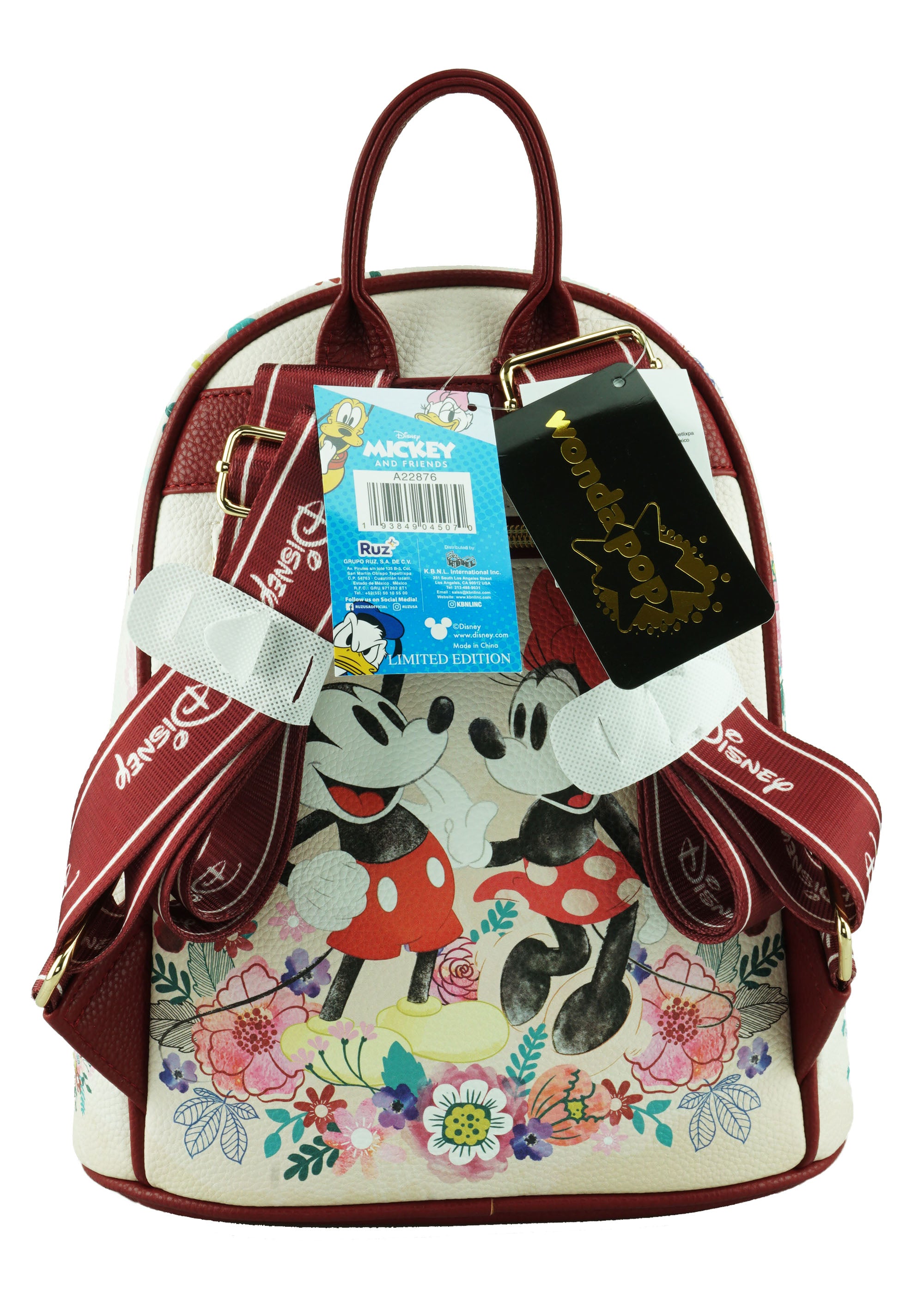 Mickey and Minnie Mouse WondaPop 11" Vegan Leather Fashion Mini Backpack
