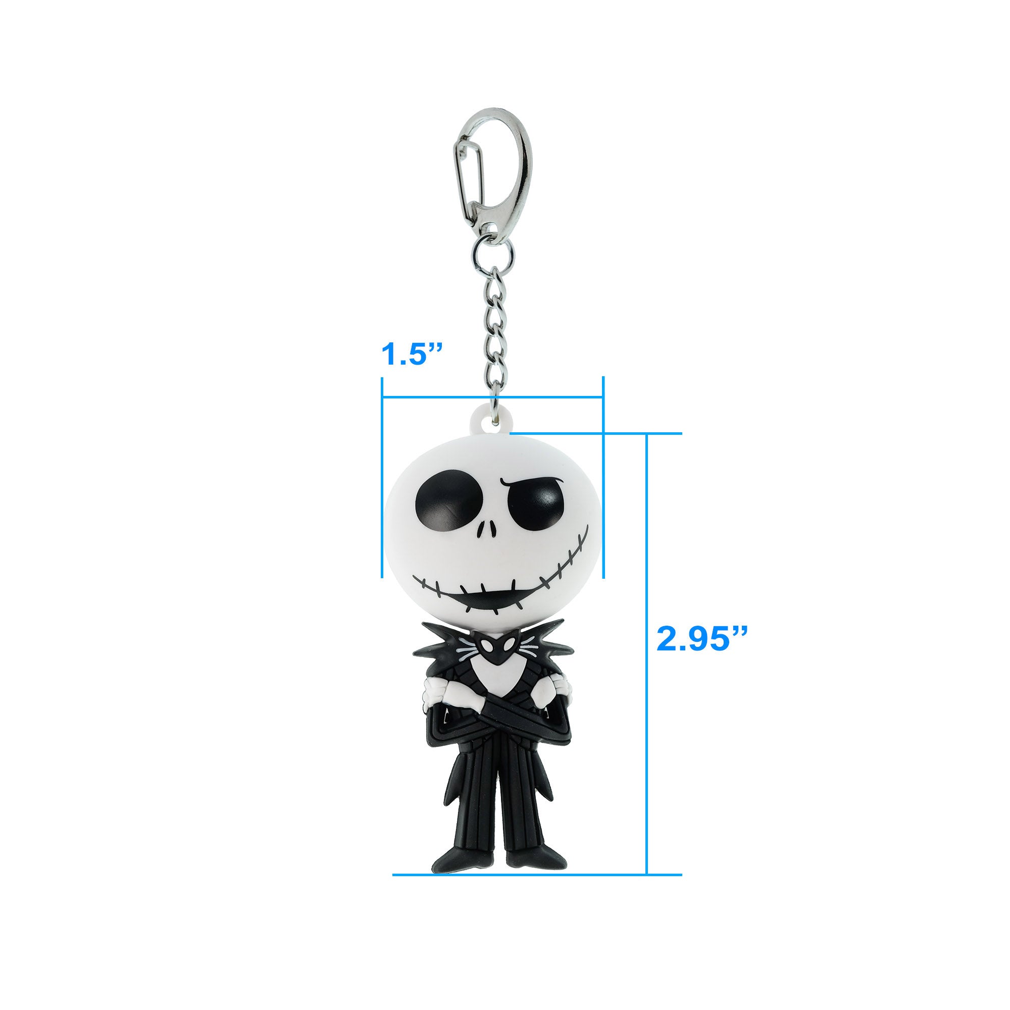 Disney The Nightmare Before Christmas 3-pack of solid rubber keychains featuring Jack, Sally, and Oogie Boogie