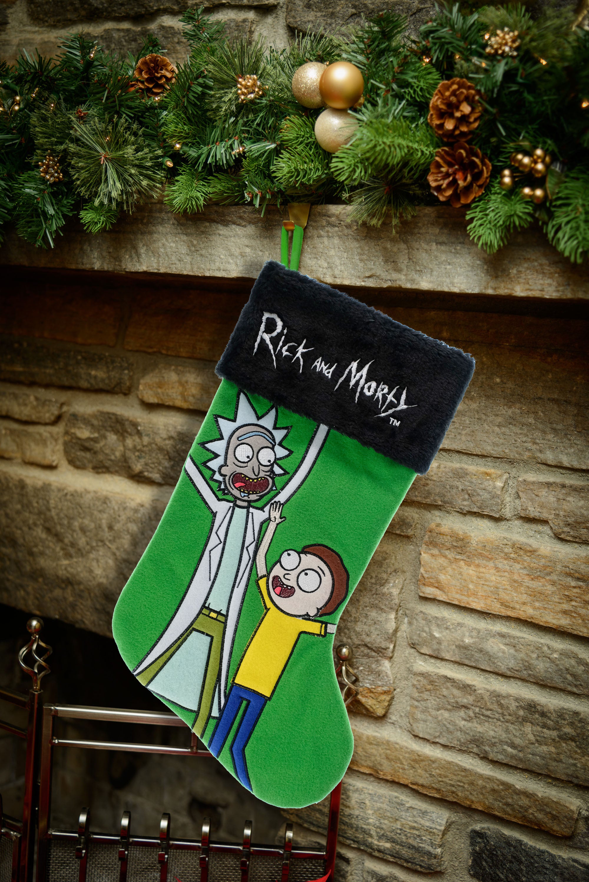 Rick & Morty Applique Christmas Stocking