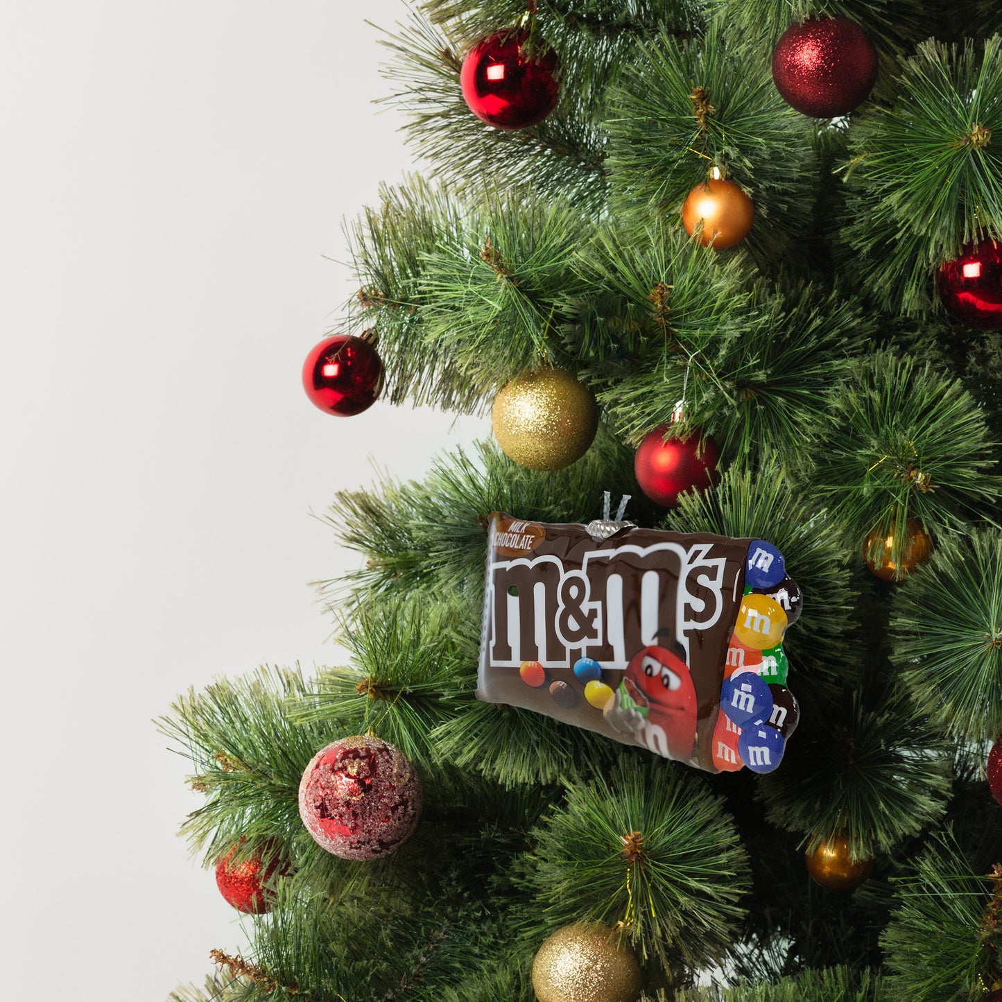 Red/Green M&M's On Milk Chocolate M&M's Bag Ornament
