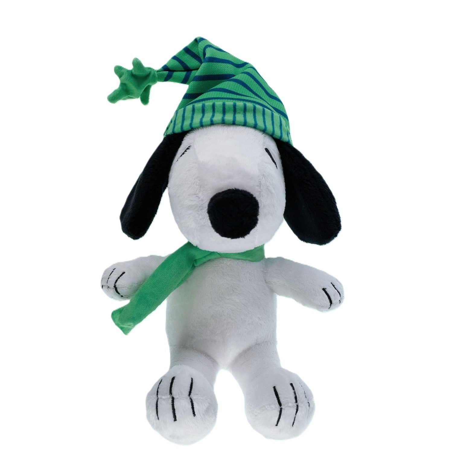 Snoopy from Peanuts in Winter green hat and scarf 8 inch Plush