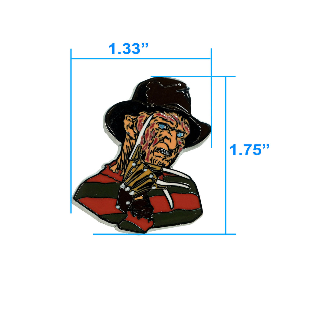 5-Pack of Horror Pins featuring Pennywise, Chucky, Jason, Freddy and Michael Myers