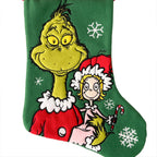 How the Grinch Stole Christmas Grinch and Cindy-Lou Who 20" Applique Christmas Stocking