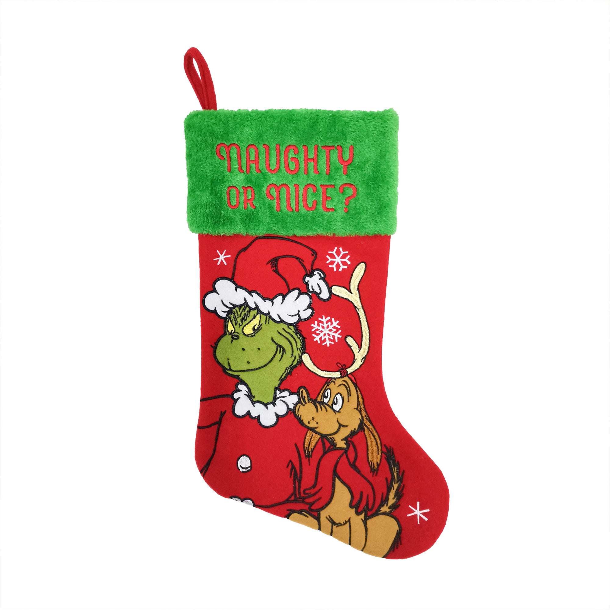 How the Grinch Stole Christmas Grinch and Max 20" Applique Christmas Stocking