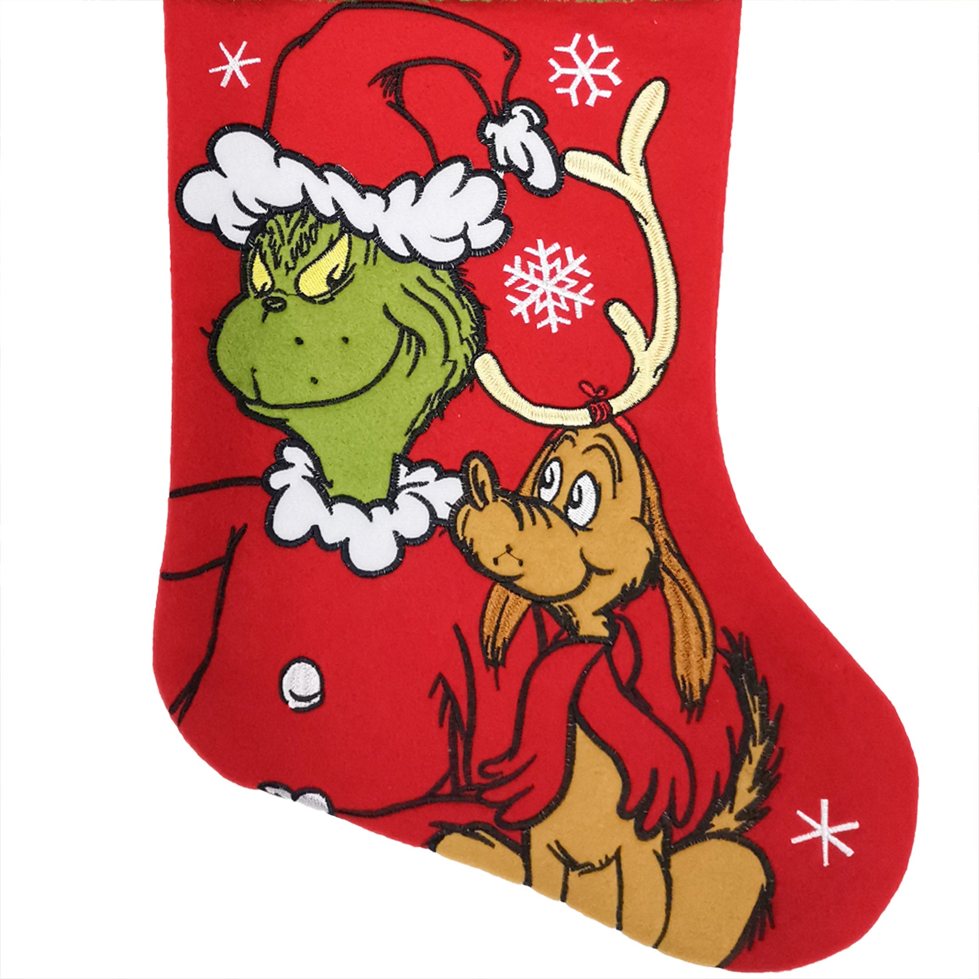 How the Grinch Stole Christmas Grinch and Max 20" Applique Christmas Stocking