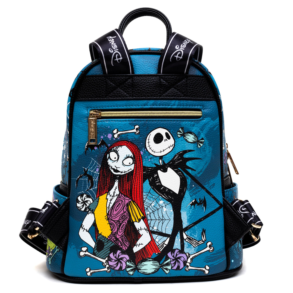 The Nightmare Before Christmas Jack & Sally WondaPop 11" Vegan Leather Fashion Mini Backpack