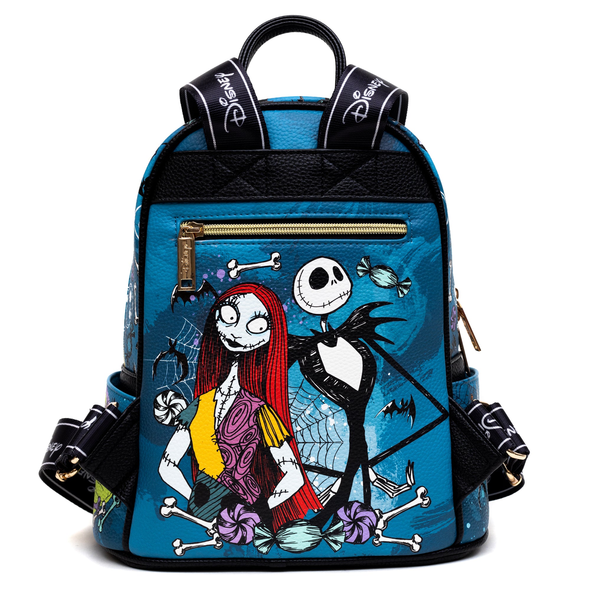 The Nightmare Before Christmas Jack & Sally WondaPop 11" Vegan Leather Fashion Mini Backpack