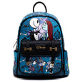 The Nightmare Before Christmas Jack & Sally WondaPop 11" Vegan Leather Fashion Mini Backpack