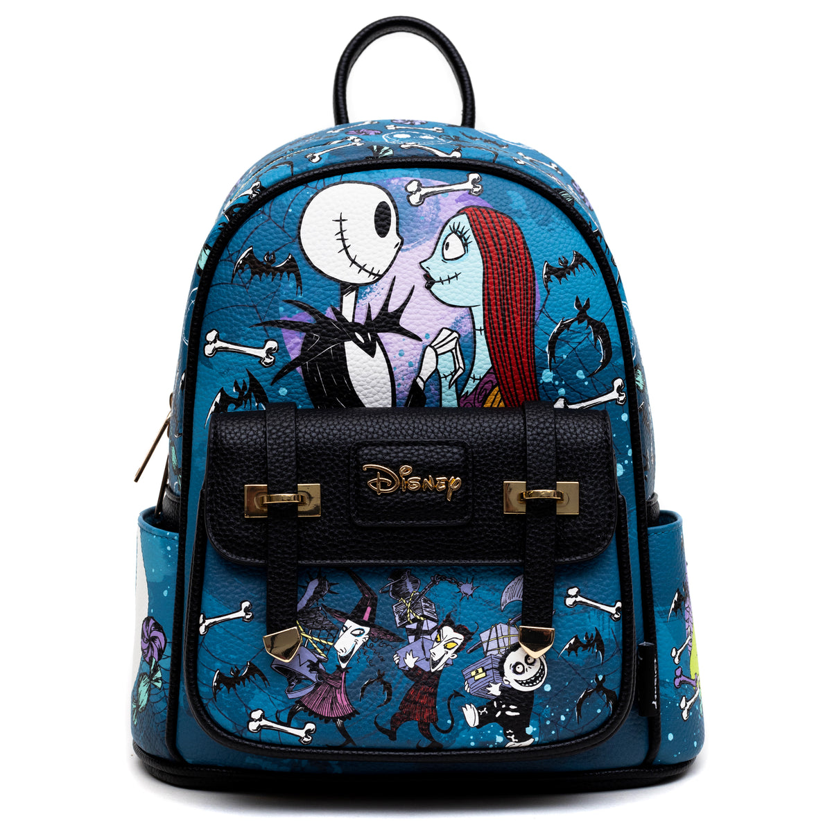 The Nightmare Before Christmas Jack & Sally WondaPop 11" Vegan Leather Fashion Mini Backpack