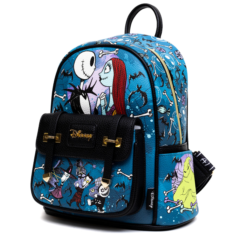 The Nightmare Before Christmas Jack & Sally WondaPop 11" Vegan Leather Fashion Mini Backpack
