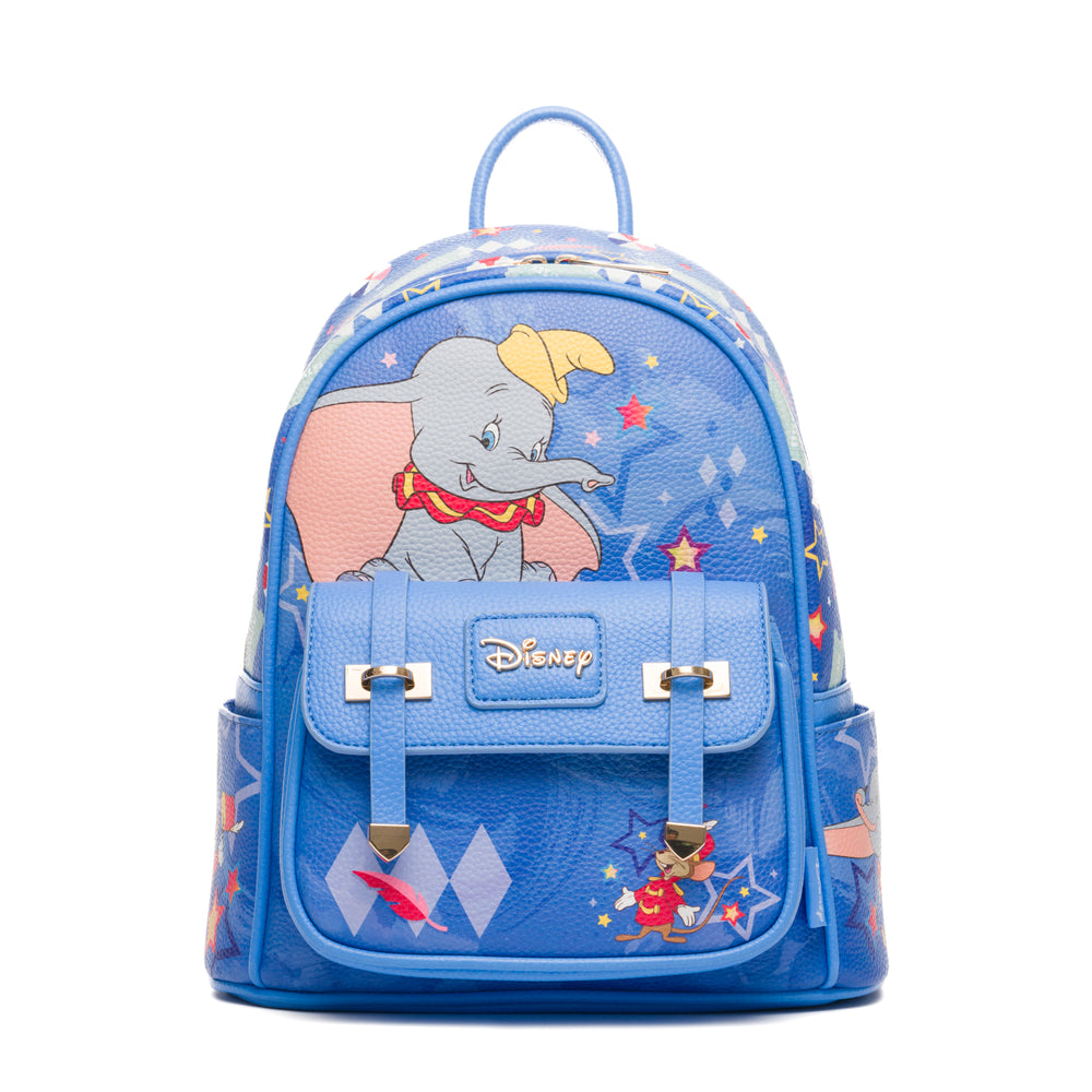 dumbo mini backpack loungefly 80th Anniversary Don't Just Fly Light Blue and metal zipper charm details NWOT Loungefly Disney Dumbo 80th