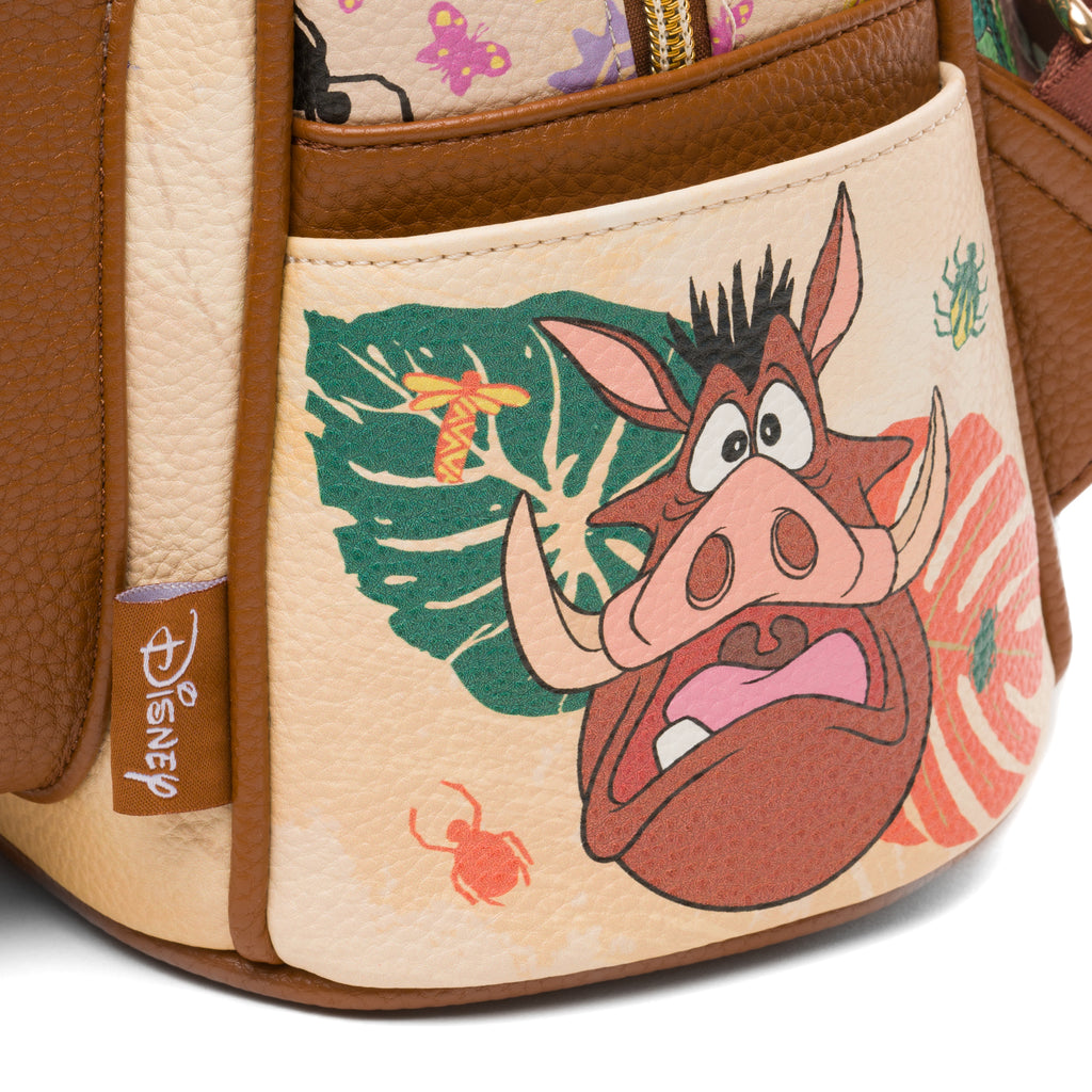 Lion King - Pumbaa and Timon WondaPop 11" Vegan Leather Fashion Mini Backpack