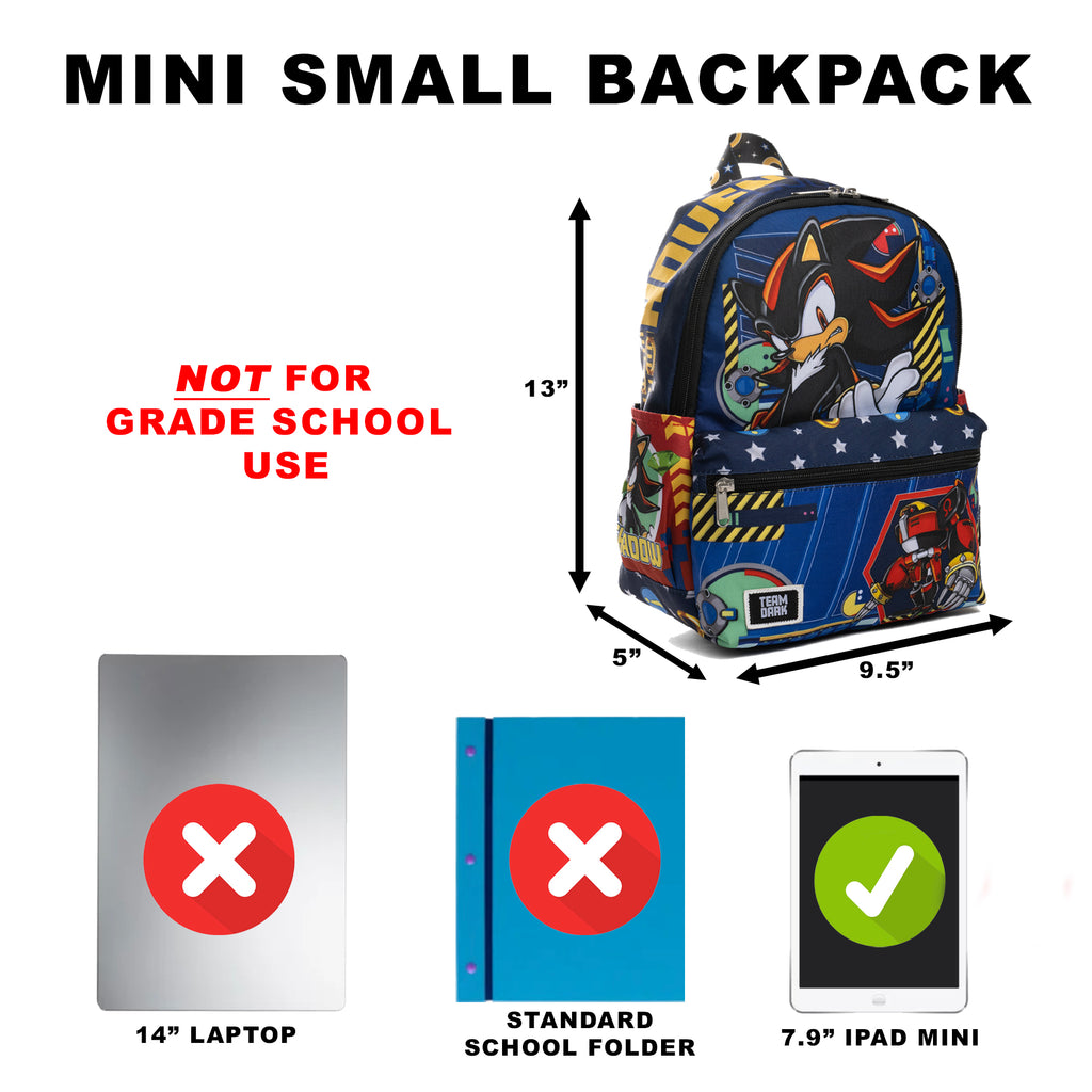 Sonic the Hedgehog: Shadow 13-inch Nylon Mini Small Backpack