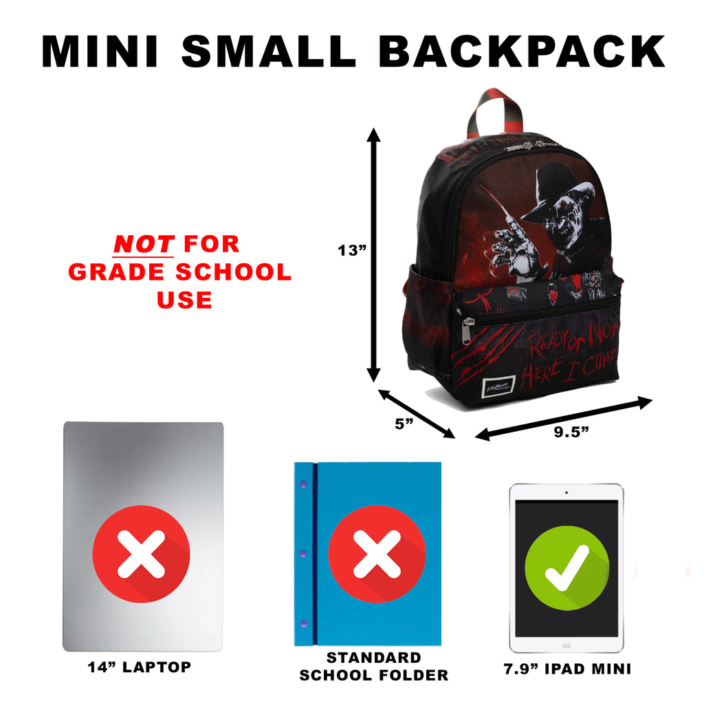 Freddy from A Nightmare on Elm Street 13-inch Nylon Mini Small Backpack